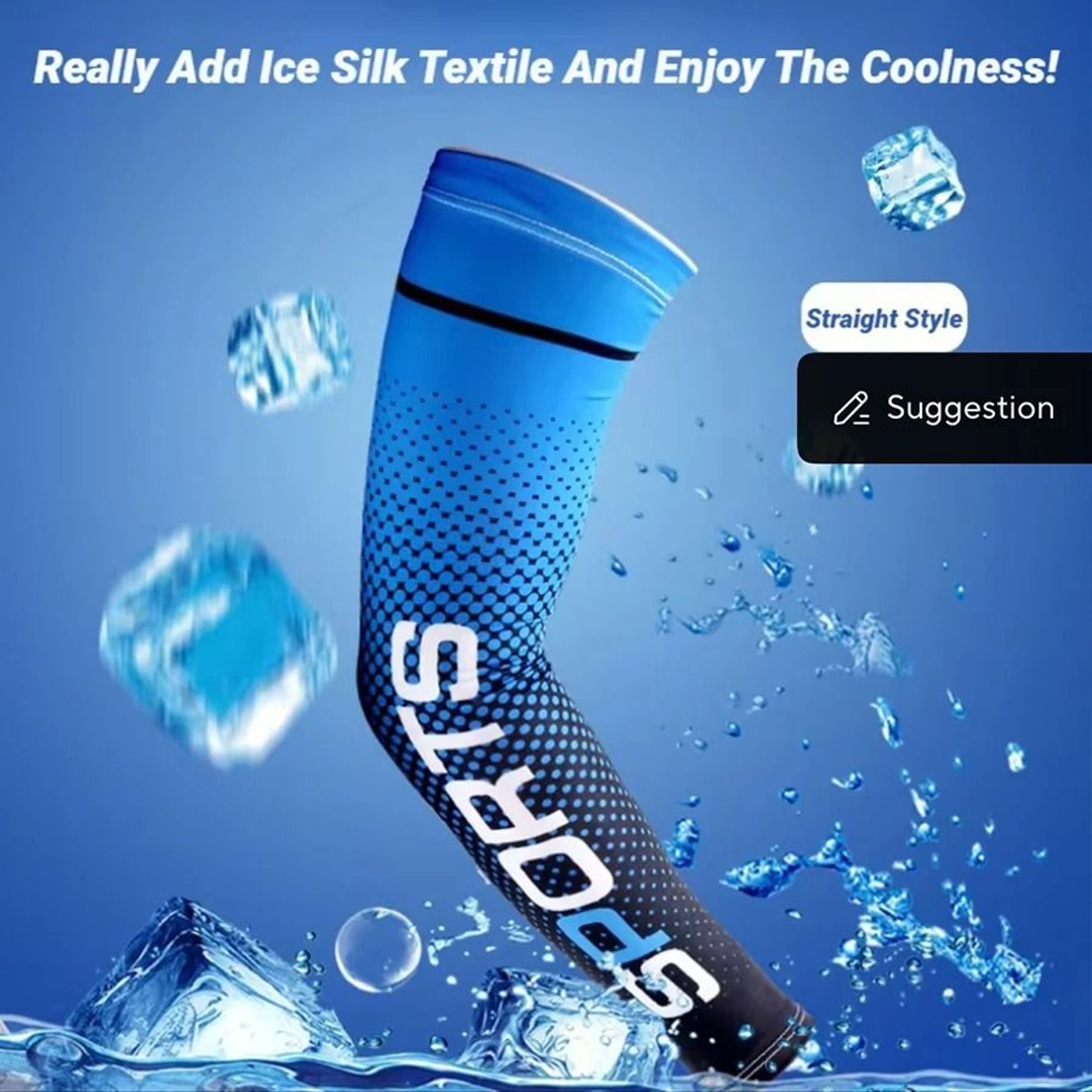 Summer Ice Silk Sunscreen Sleeves  Cooling UV Protection  AntiSlip Arm Covers 2