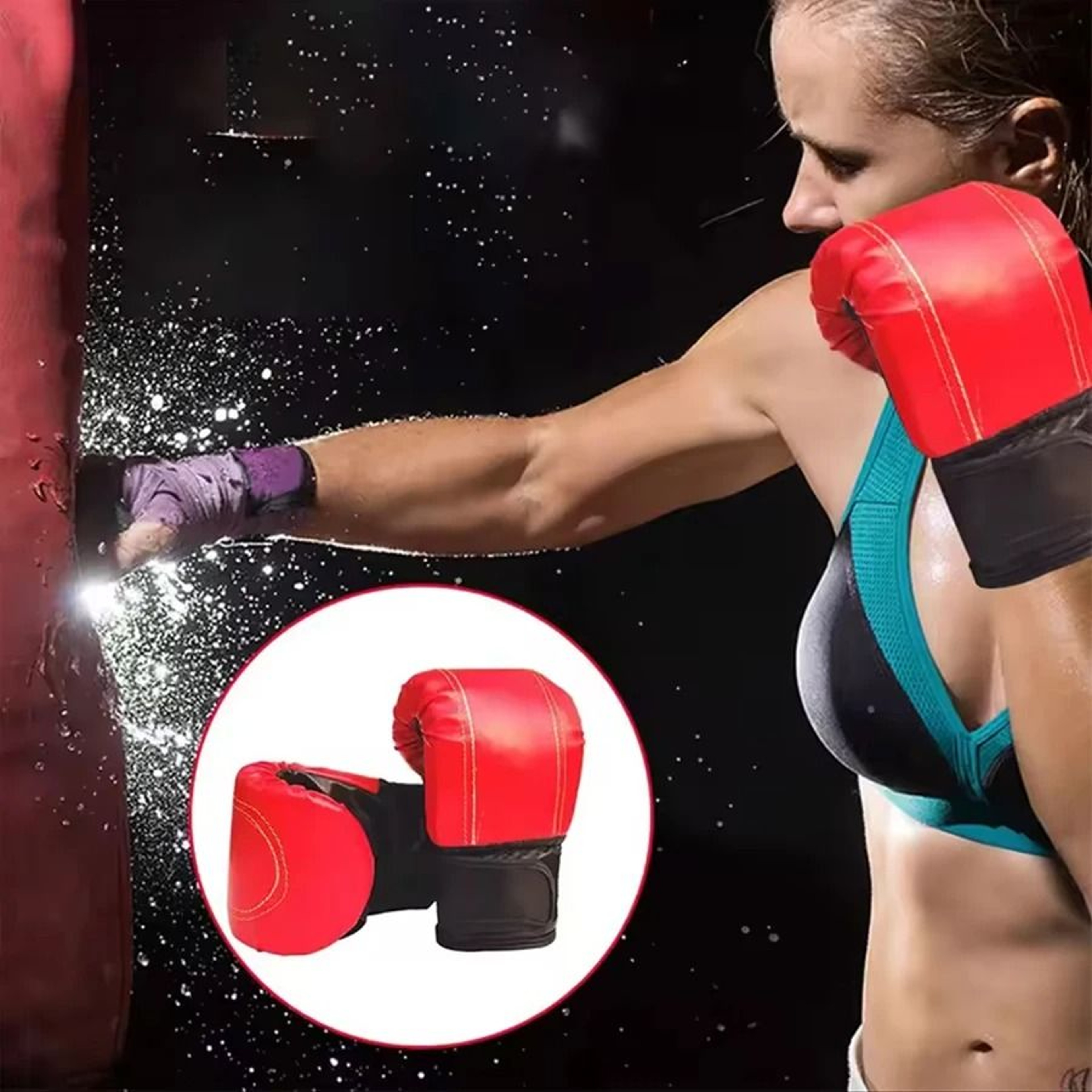 Training Boxing Gloves  Adults Unisex Sanda  Exercise Leather Mitts 1