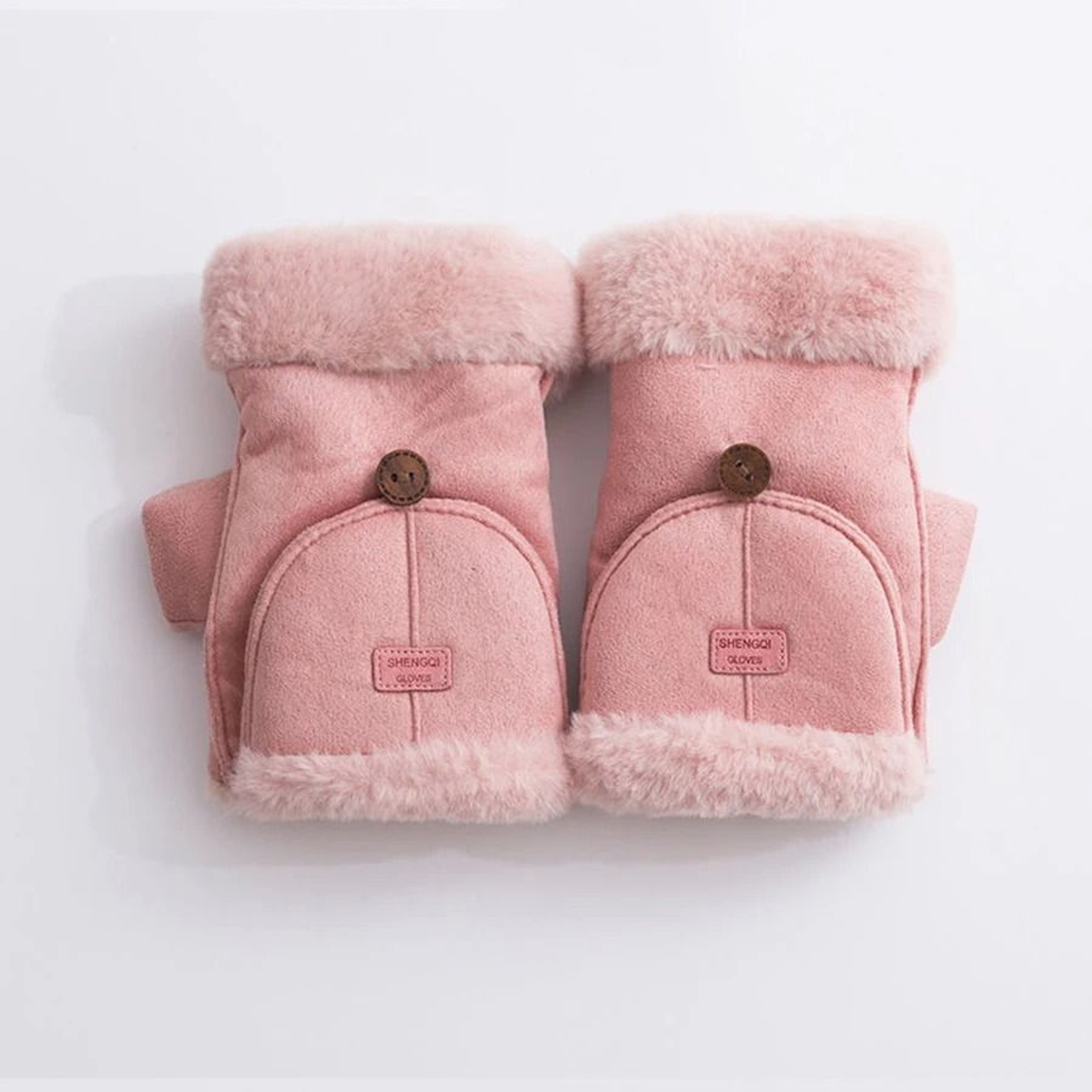 Winter Womens Fingerless Thermal Gloves  Thick HalfFinger Student Design 6