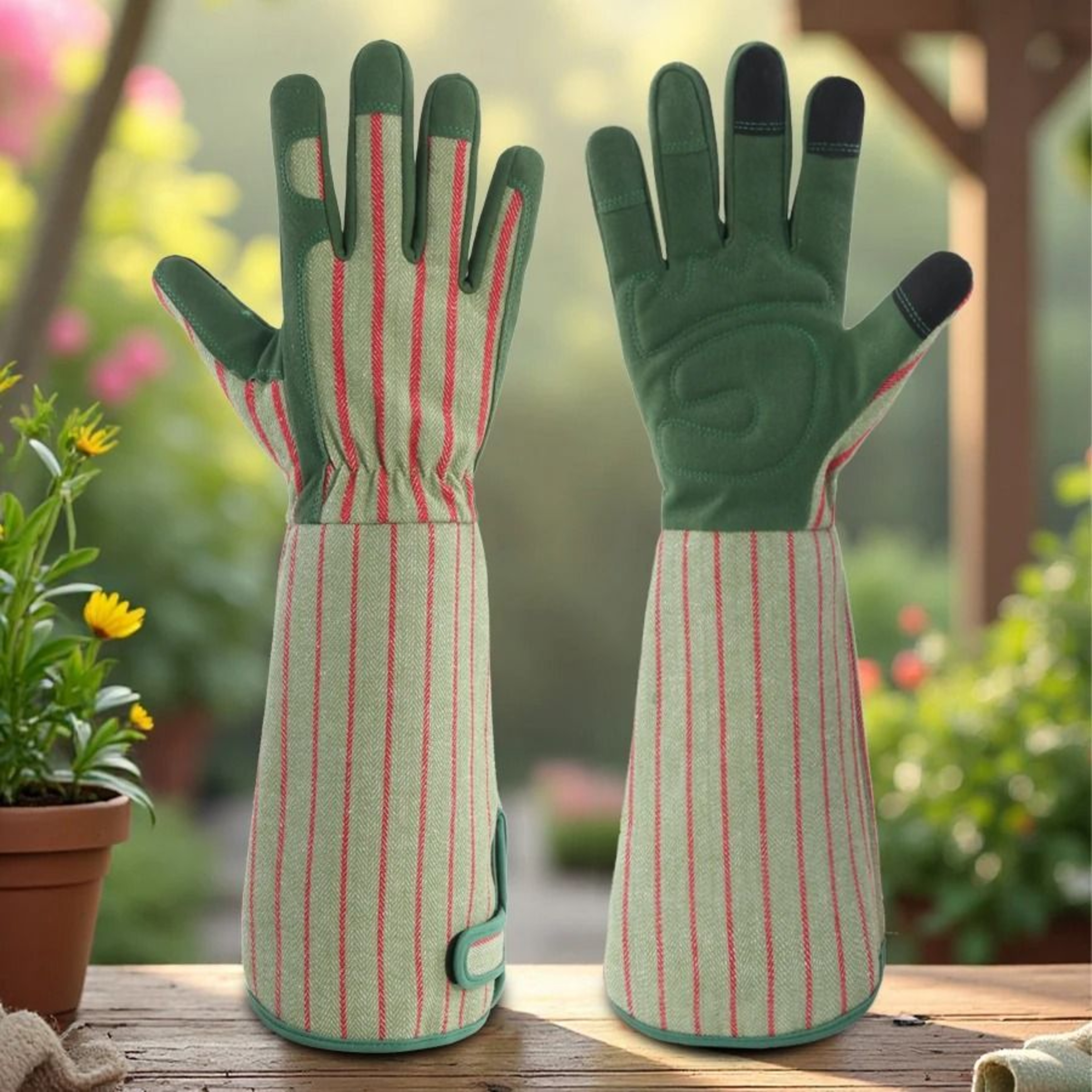ThornProof Leather Long Gauntlet Gardening Gloves 0
