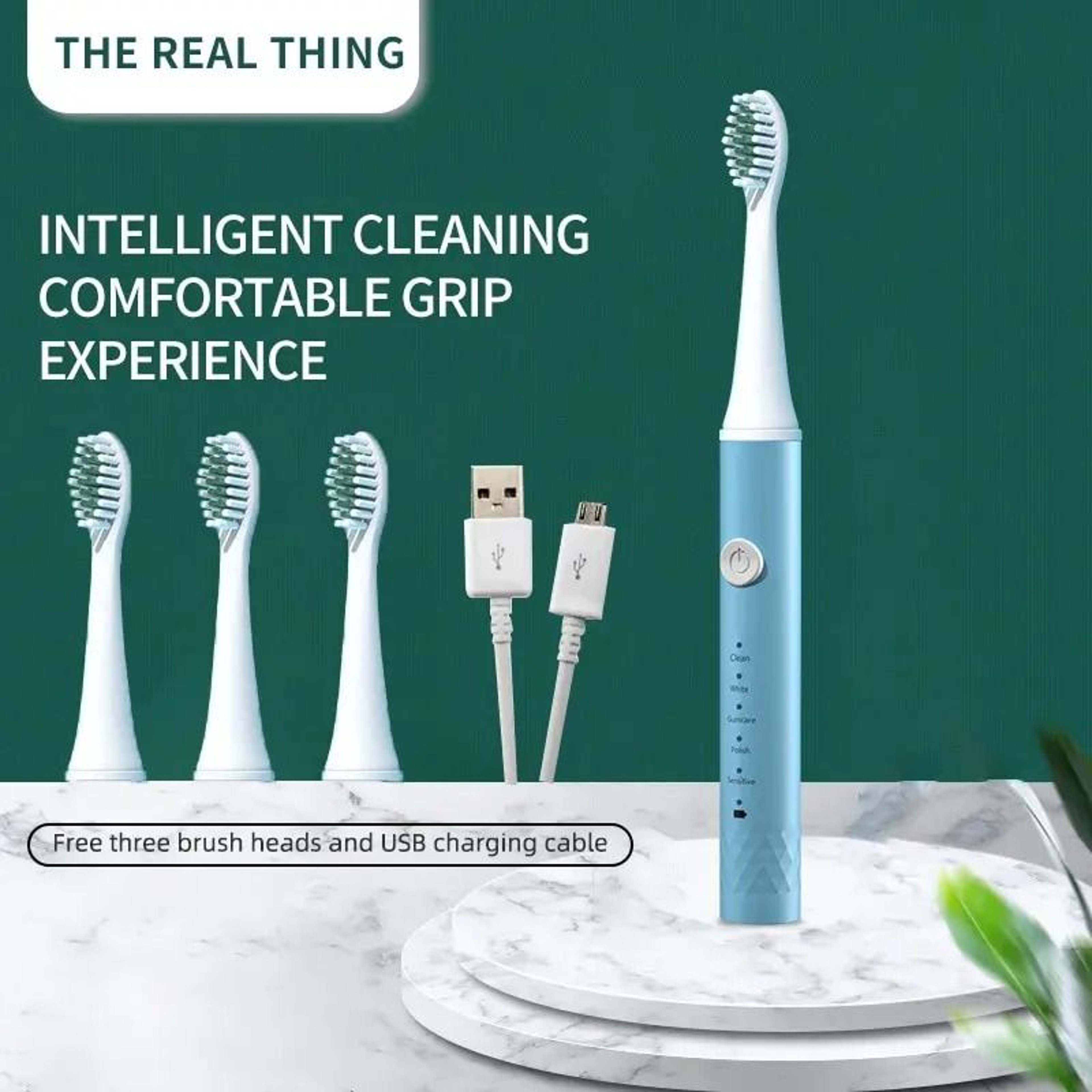 Rechargeable 5Mode Sonic Dental System  40000 SPM Waterproof Ultrasonic Toothbrush 8