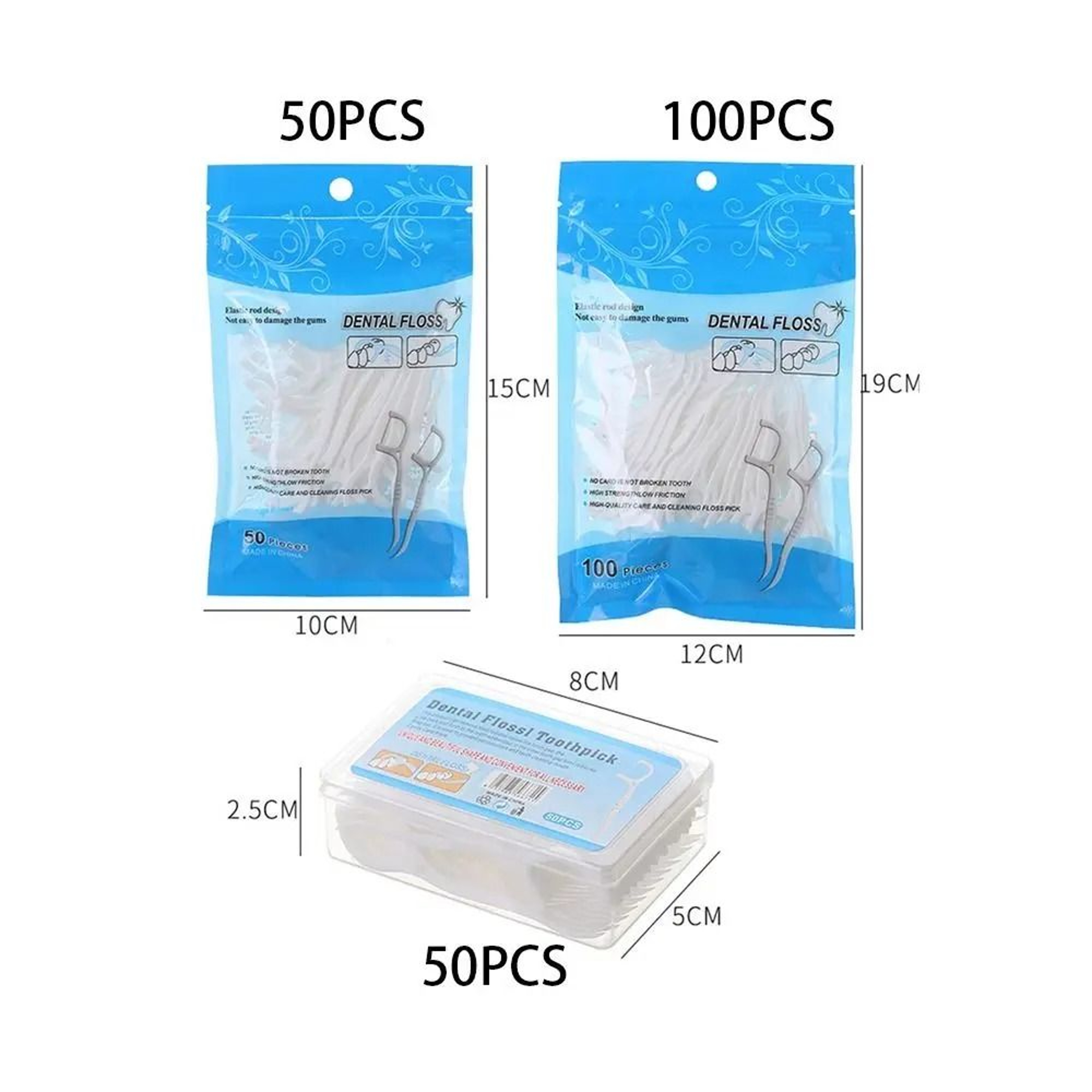 Professional UltraFine Flat Dental Floss Picks  50100 Pcs Bulk Hygiene Set 5