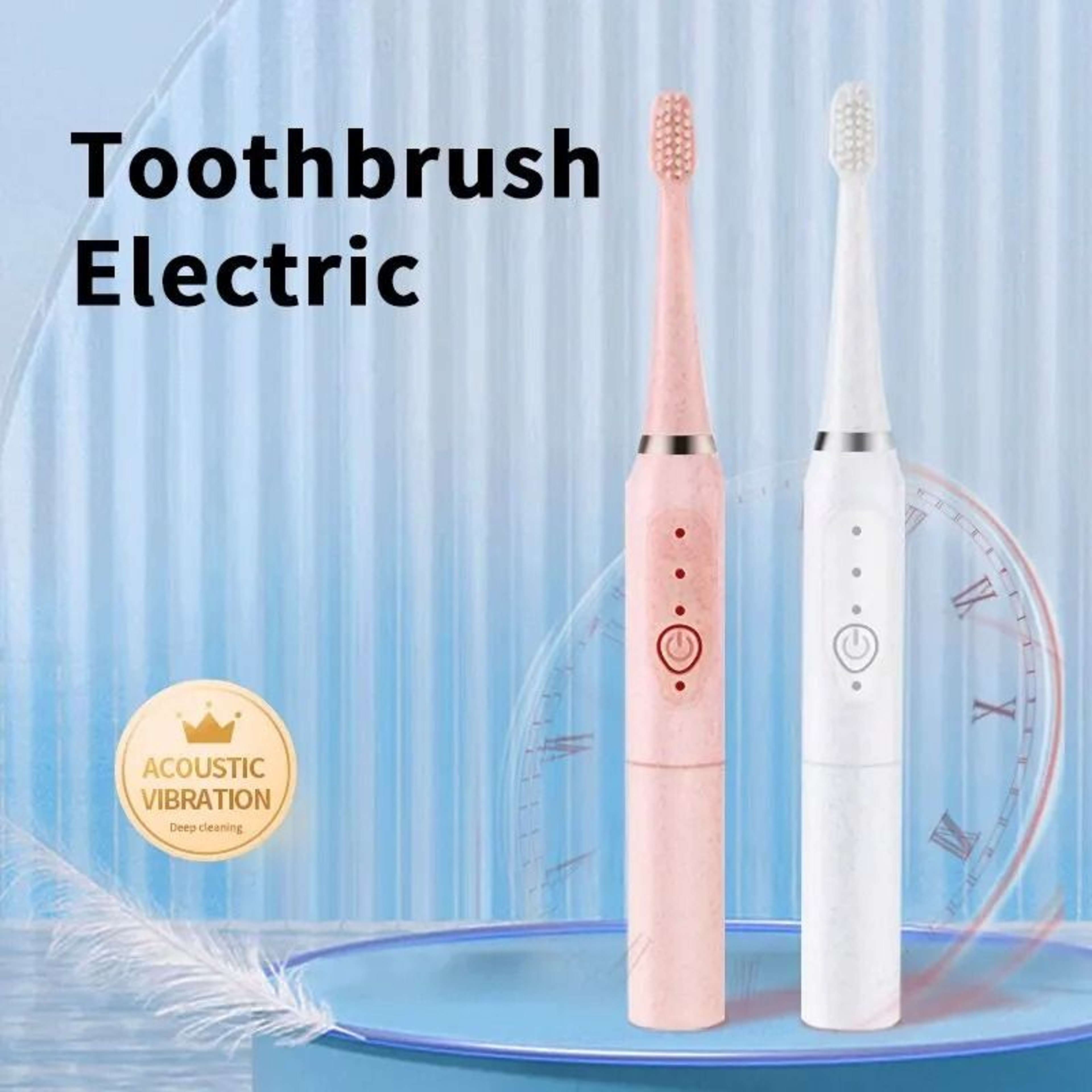 Sonic Toothbrush  HighFrequency Waterproof Cleaning Color White 1