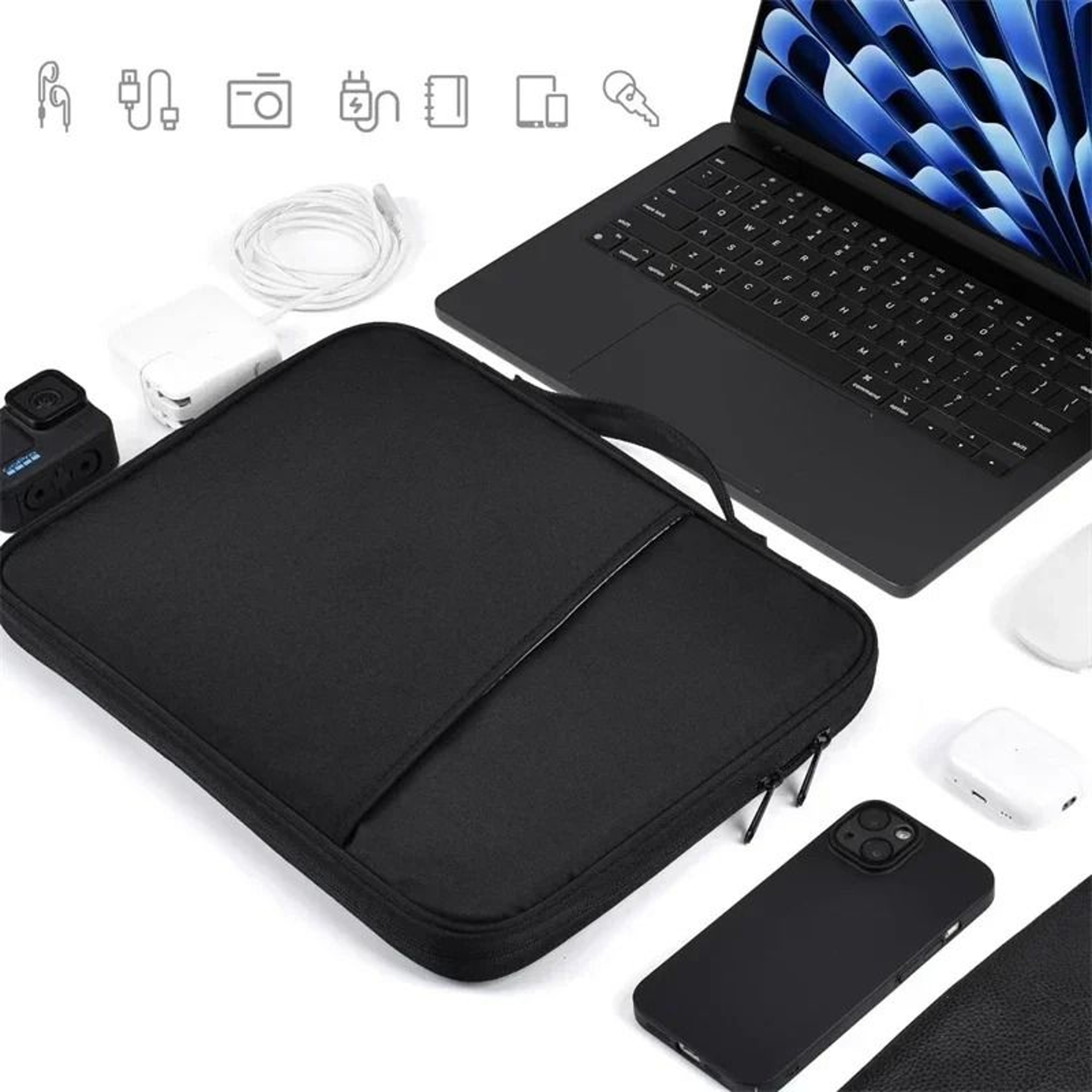 Premium Portable Shockproof Laptop Sleeve  MacBook Air  Pro Protective Handle Bag 5