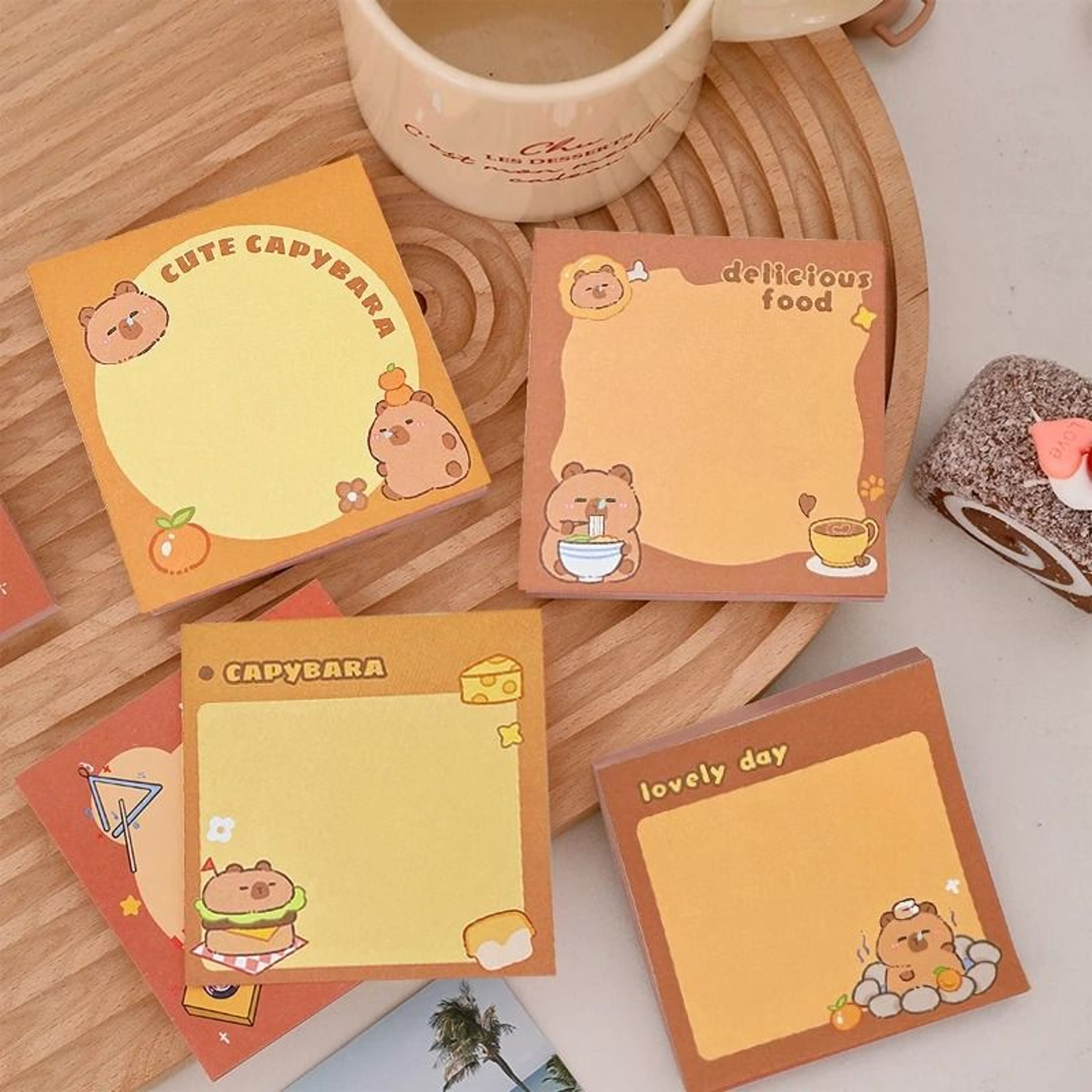 Kawaii Capybara Memo Pad  Sticker Set  200PCS Creative School  Office Supplies 0