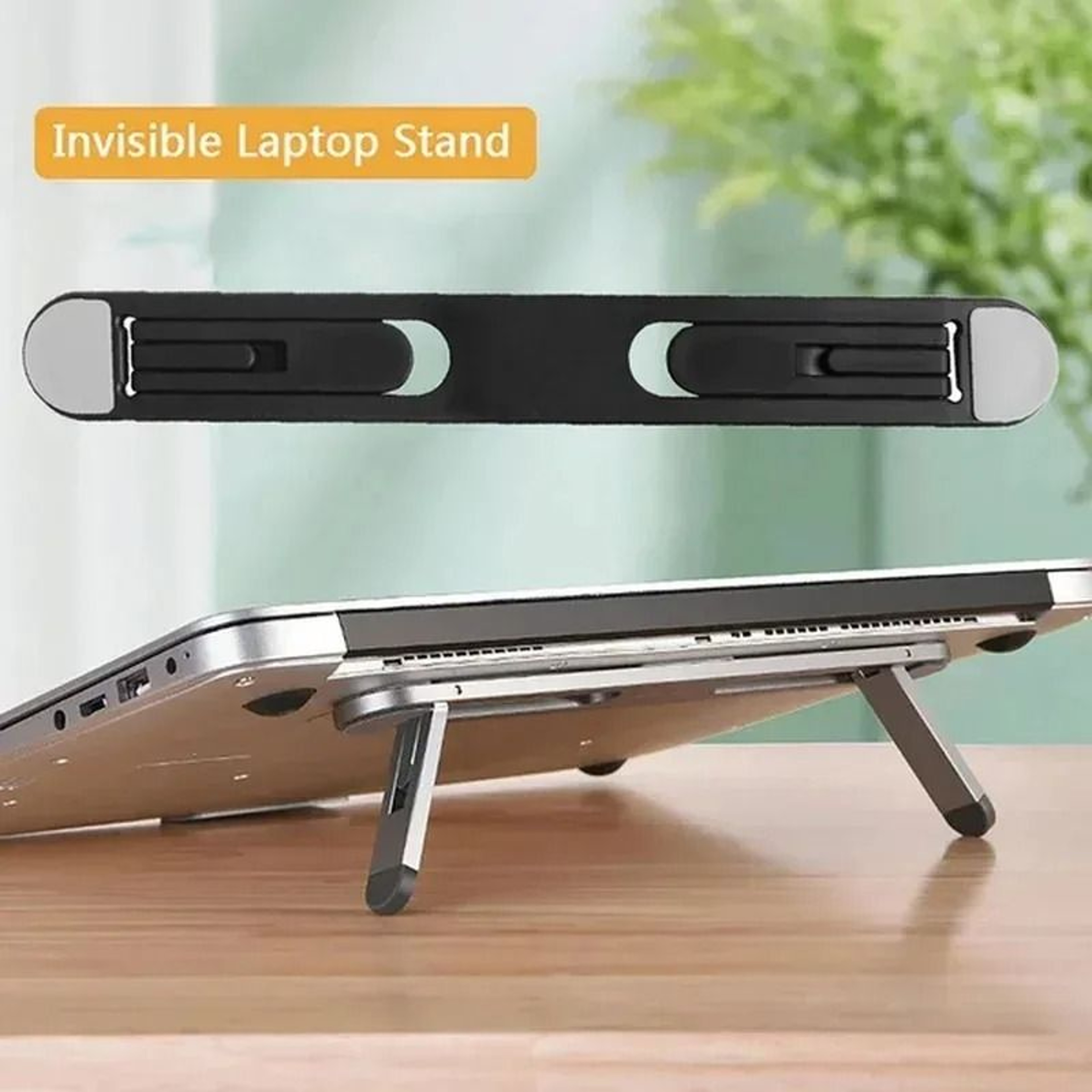 Universal Invisible Laptop Riser Stand  UltraSlim Portable Cooling Bracket 0