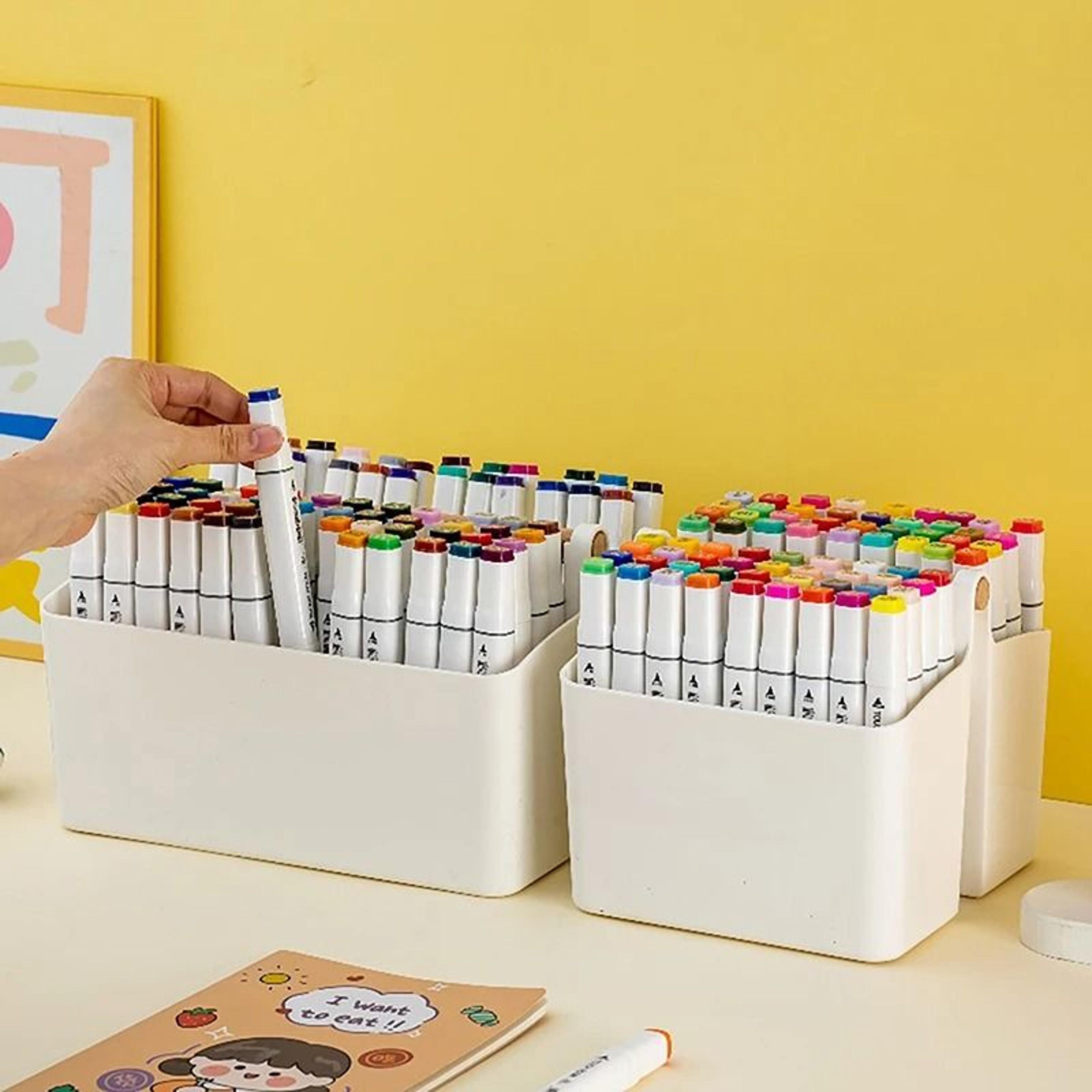 Multifunctional Desktop Storage Basket  Large Capacity Office  School Organizer 3