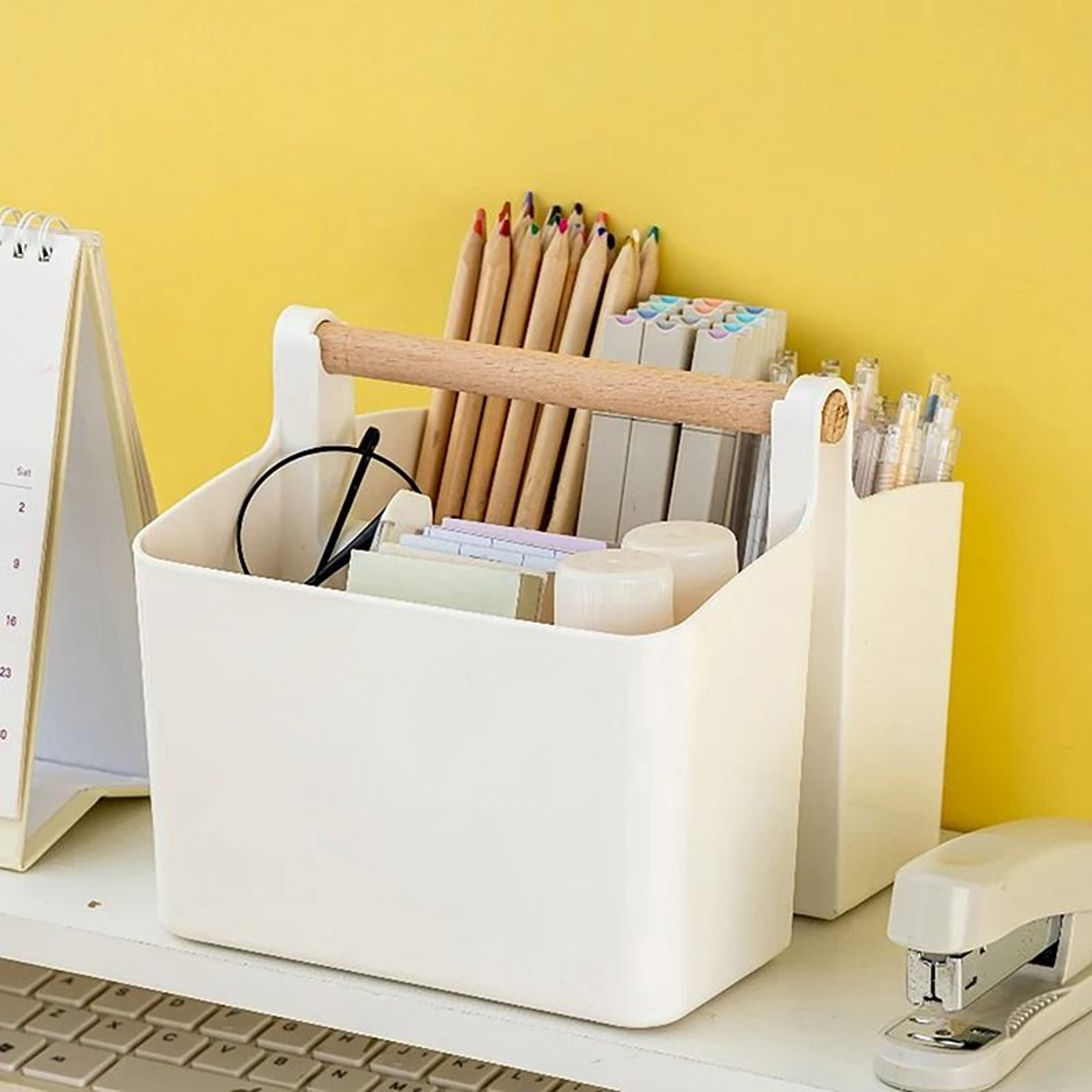 Multifunctional Desktop Storage Basket  Large Capacity Office  School Organizer 5