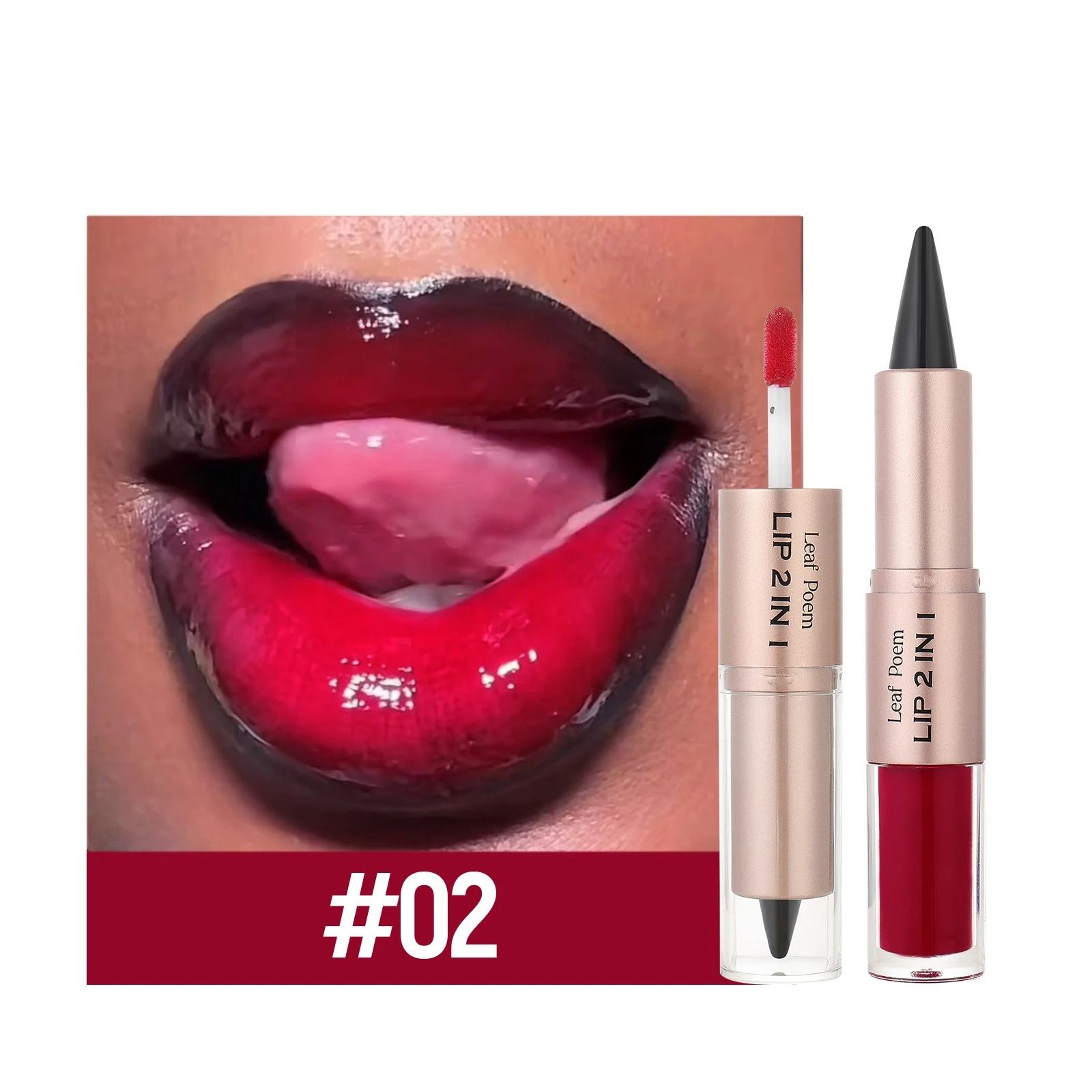 2in1 Plumping Lip Contour  Glaze  DoubleHead Crystal Lip Gloss Set 8