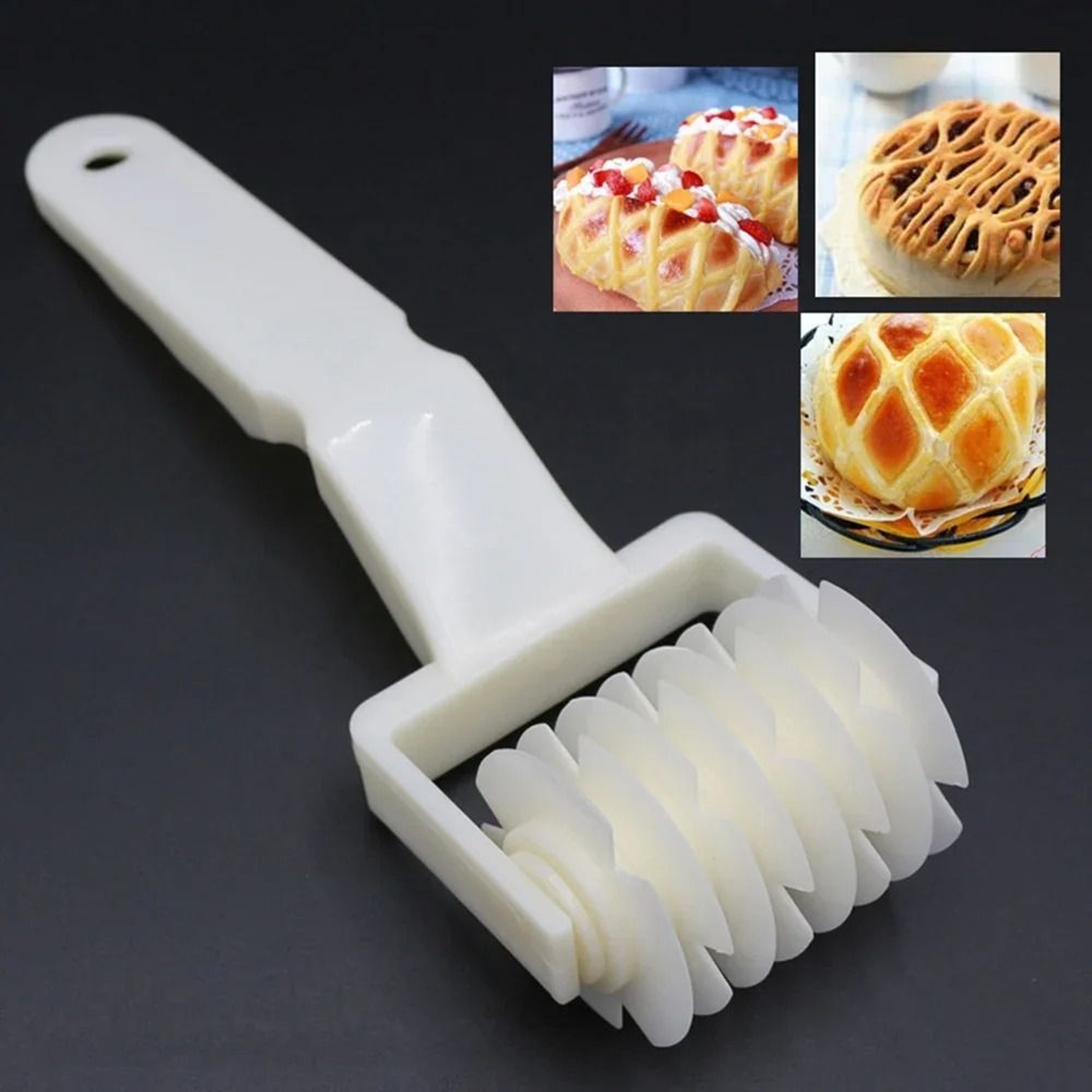 Plastic Lattice Roller Cutter  Professional Pizza  Pastry Dough Embossing Tool 2