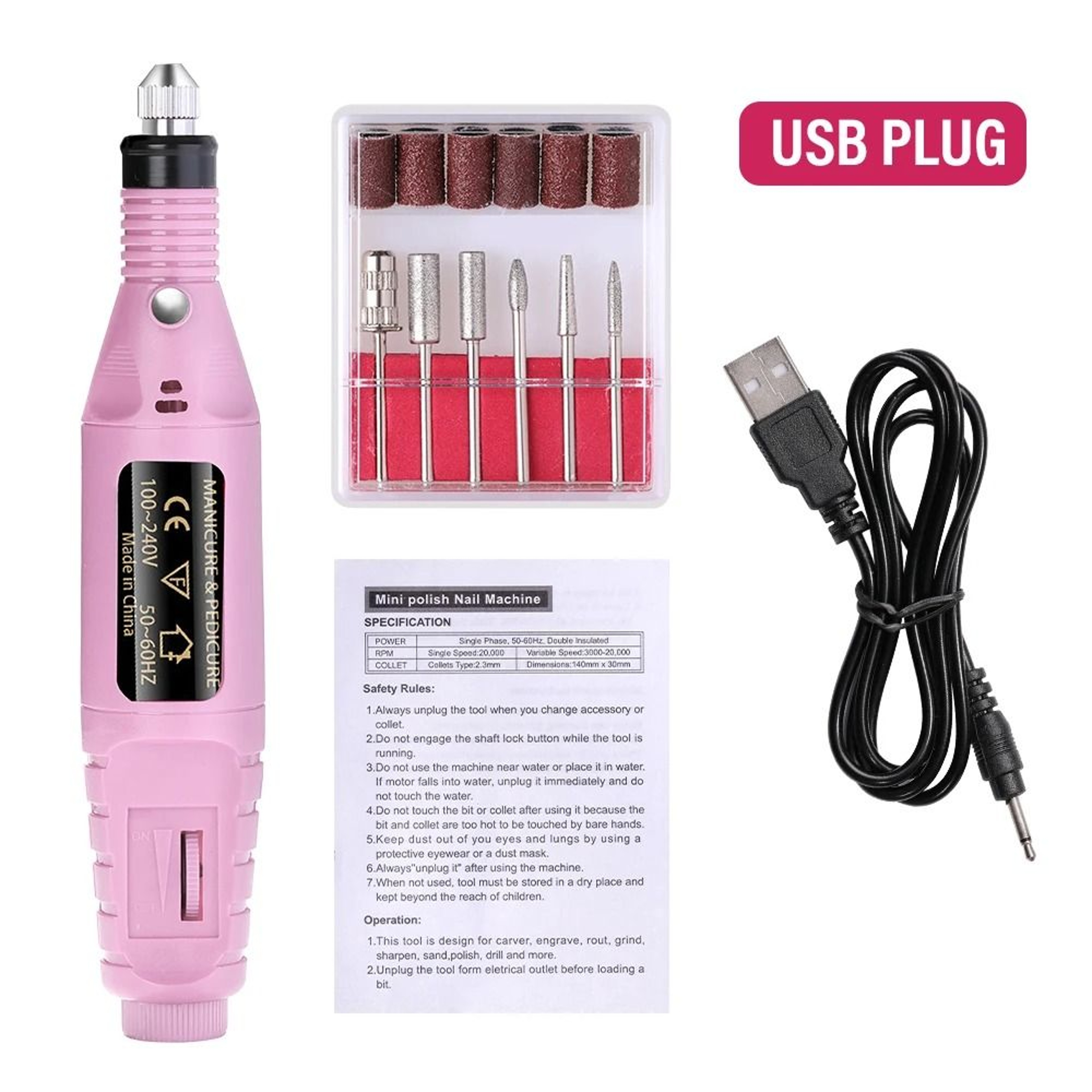 Strong Electric Nail Sander  20000 RPM Professional Manicure  Pedicure Drill 9
