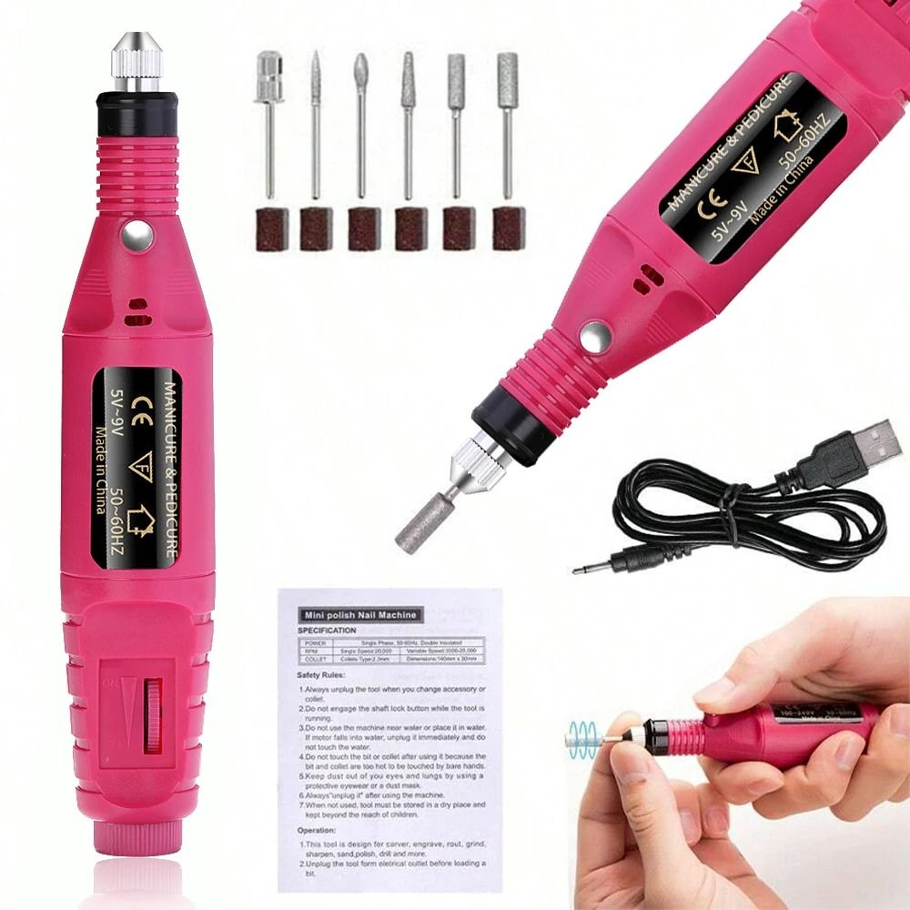 Strong Electric Nail Sander  20000 RPM Professional Manicure  Pedicure Drill 1