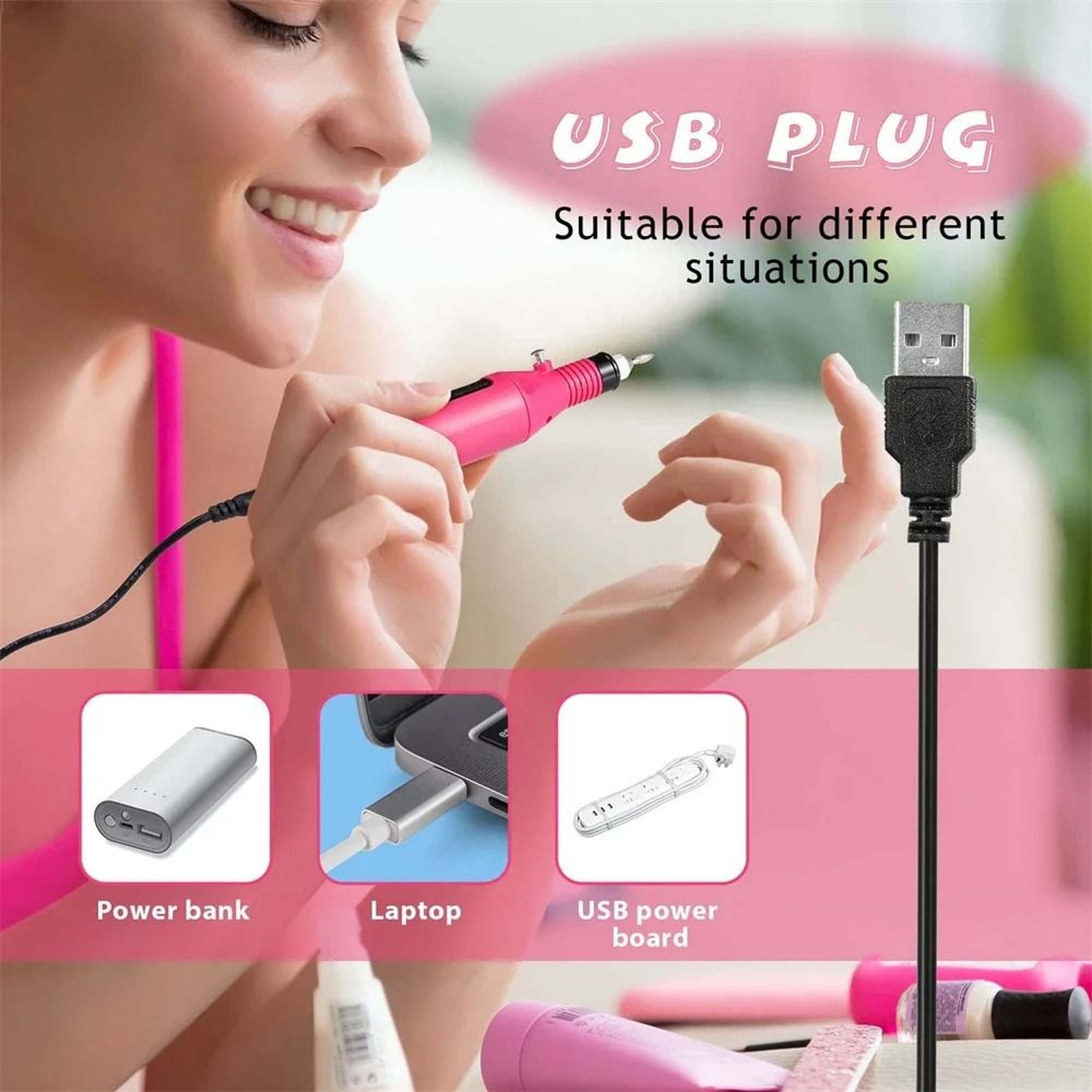 Strong Electric Nail Sander  20000 RPM Professional Manicure  Pedicure Drill 6