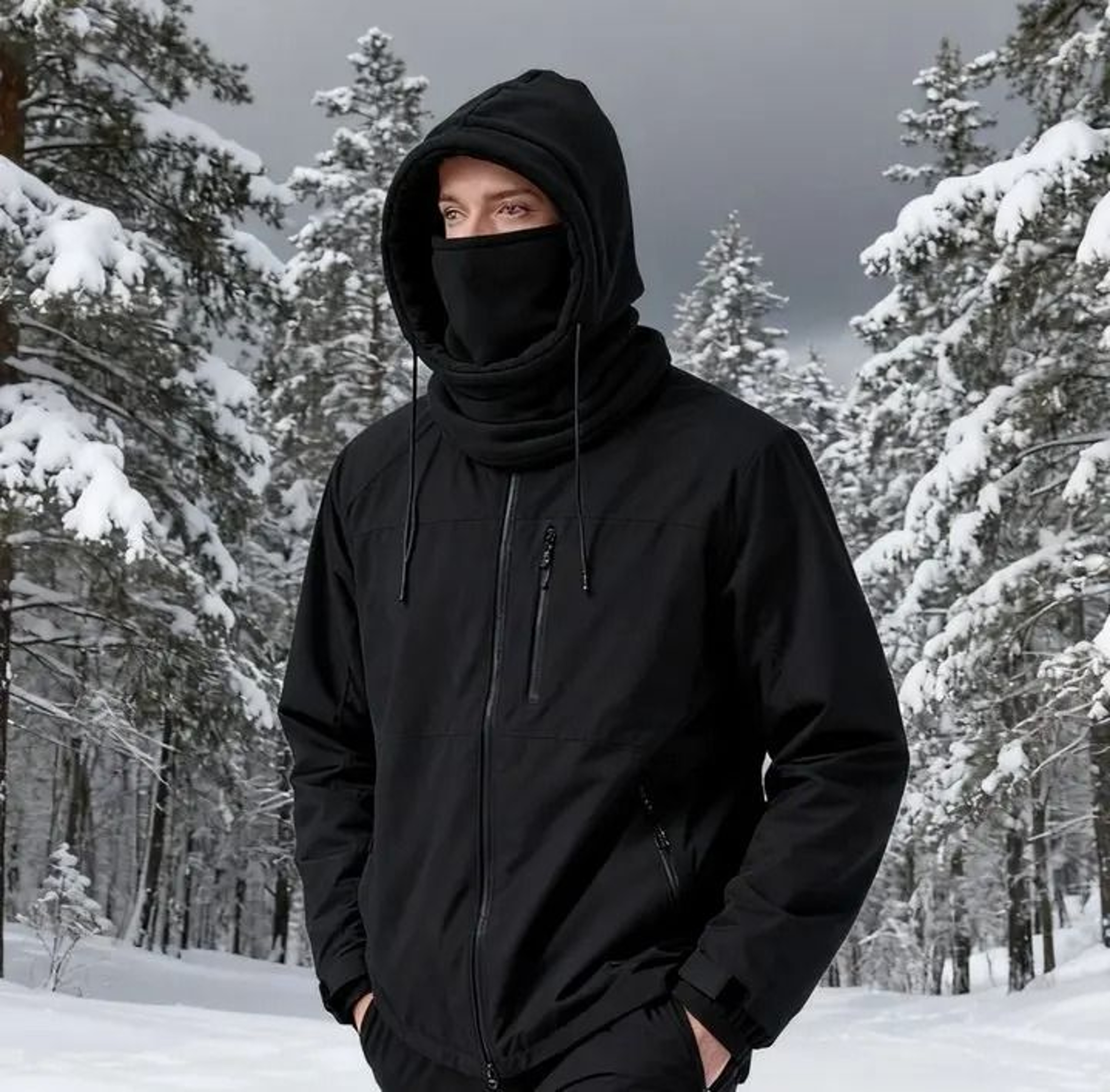 Unisex Winter Balaclava Knit Hood  Windproof Mask  Headgear For Cold Weather 1