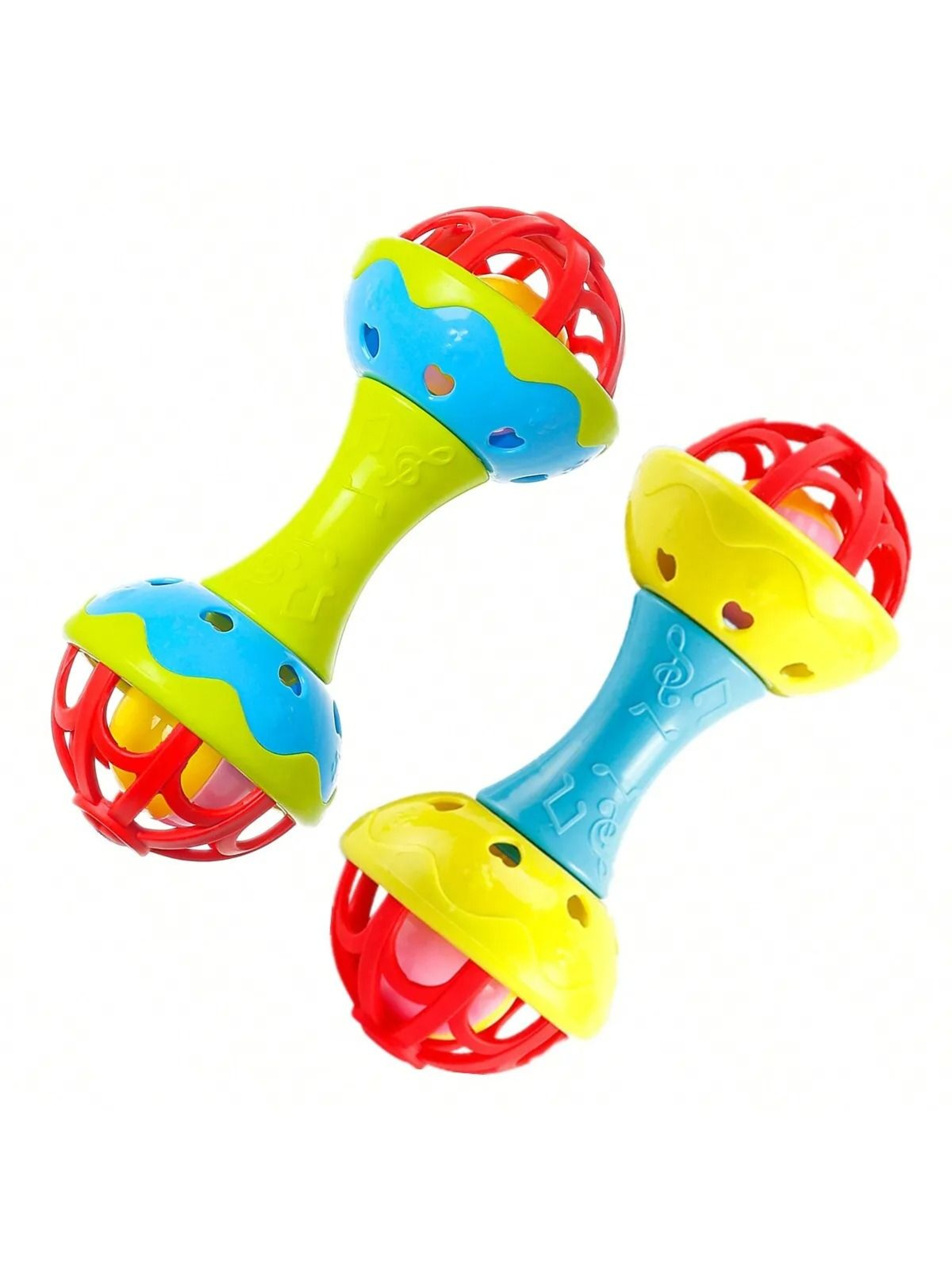 Toddler DoubleHeaded Hand Rattle  Soothing Grip  Sensory Baby Toy 4