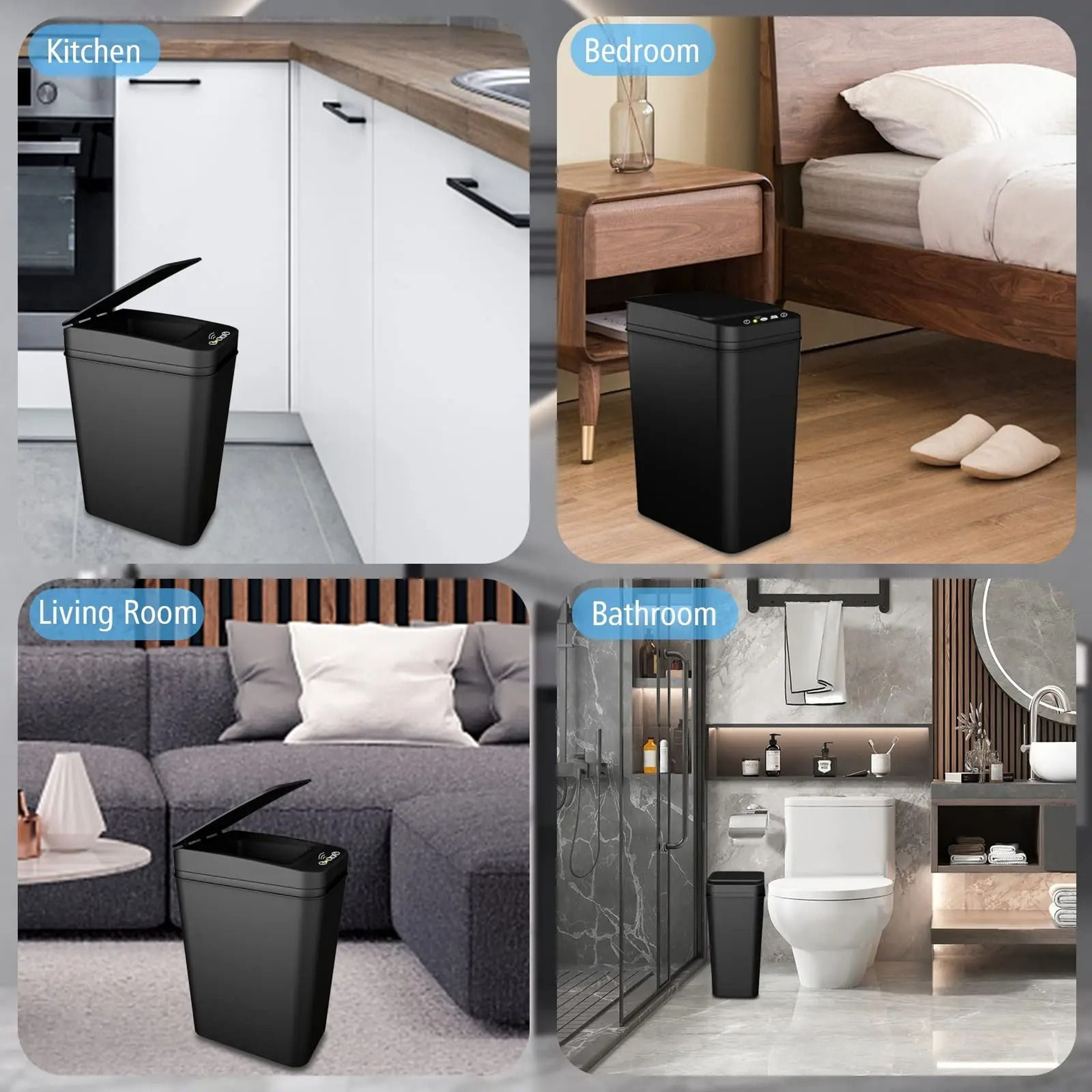 Smart Motion Sensor Trash Bin  Slim Touchless Automatic Garbage Can 6