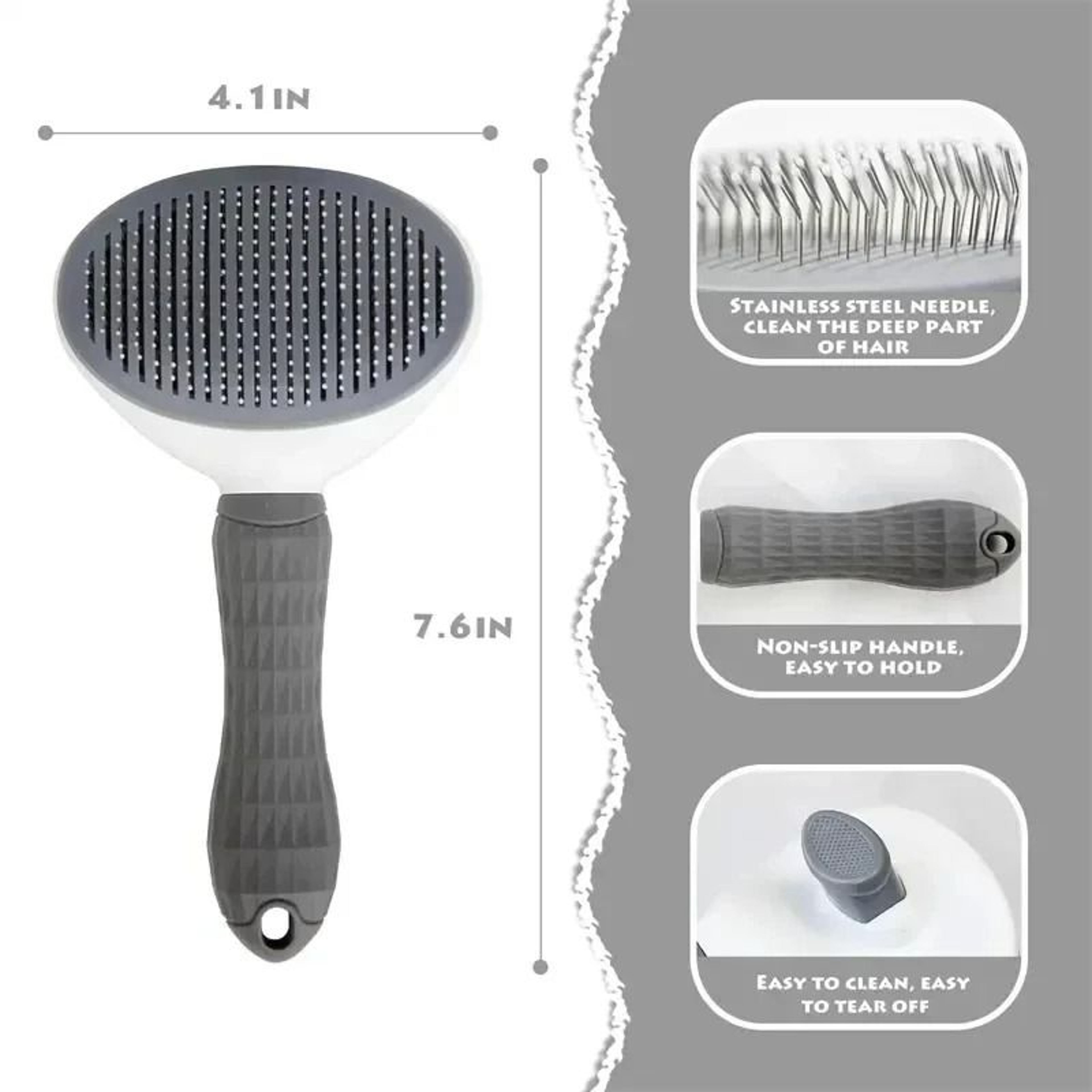 SelfCleaning Pet Hair Remover Brush  Professional Grooming Tool For Dogs  Cats 4
