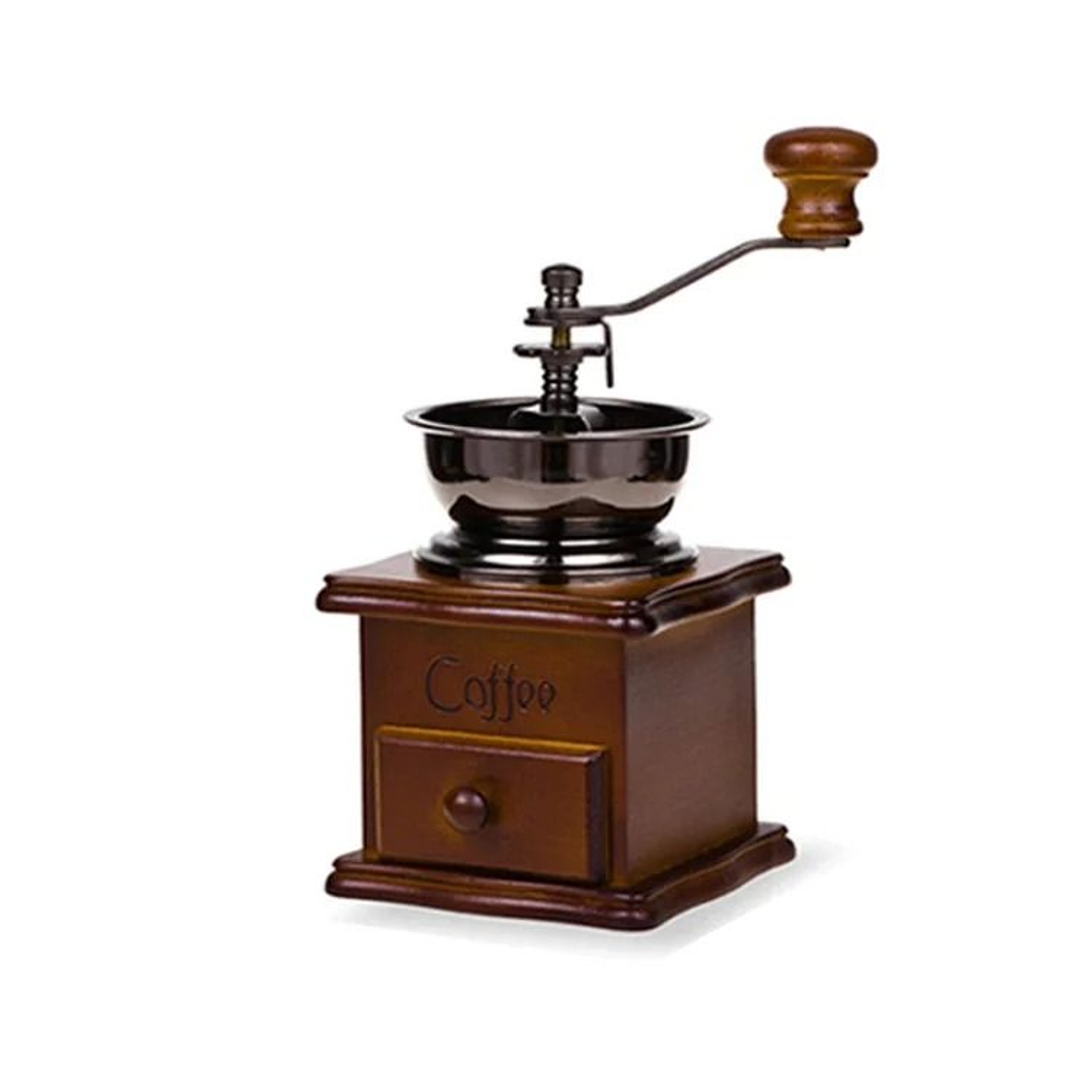 Vintage Manual Coffee Grinder  Classic Wooden Burr Mill With Hand Crank 8