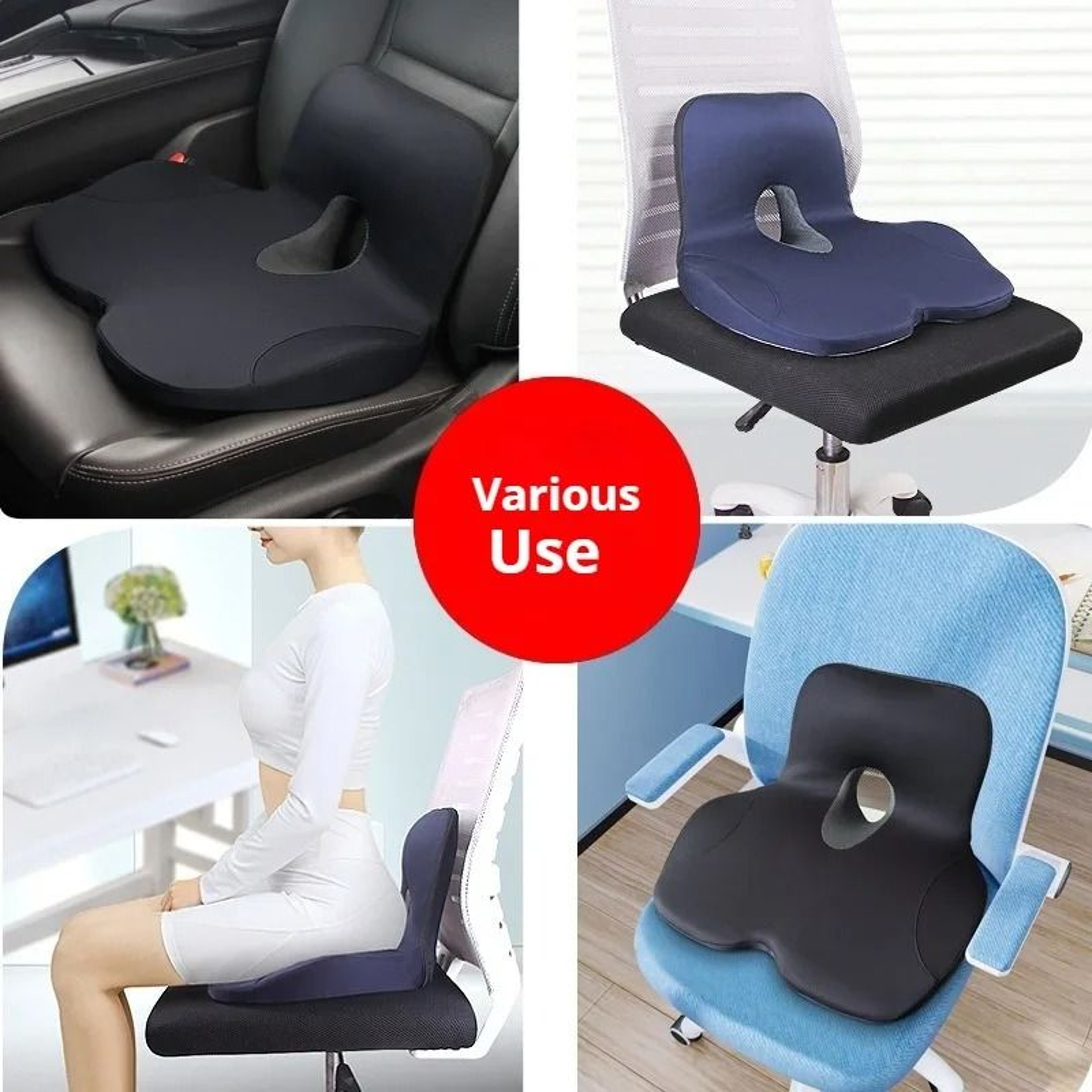 LShaped Integrated Office Chair Cushion  Total Memory Foam Hip  Waist Support 2