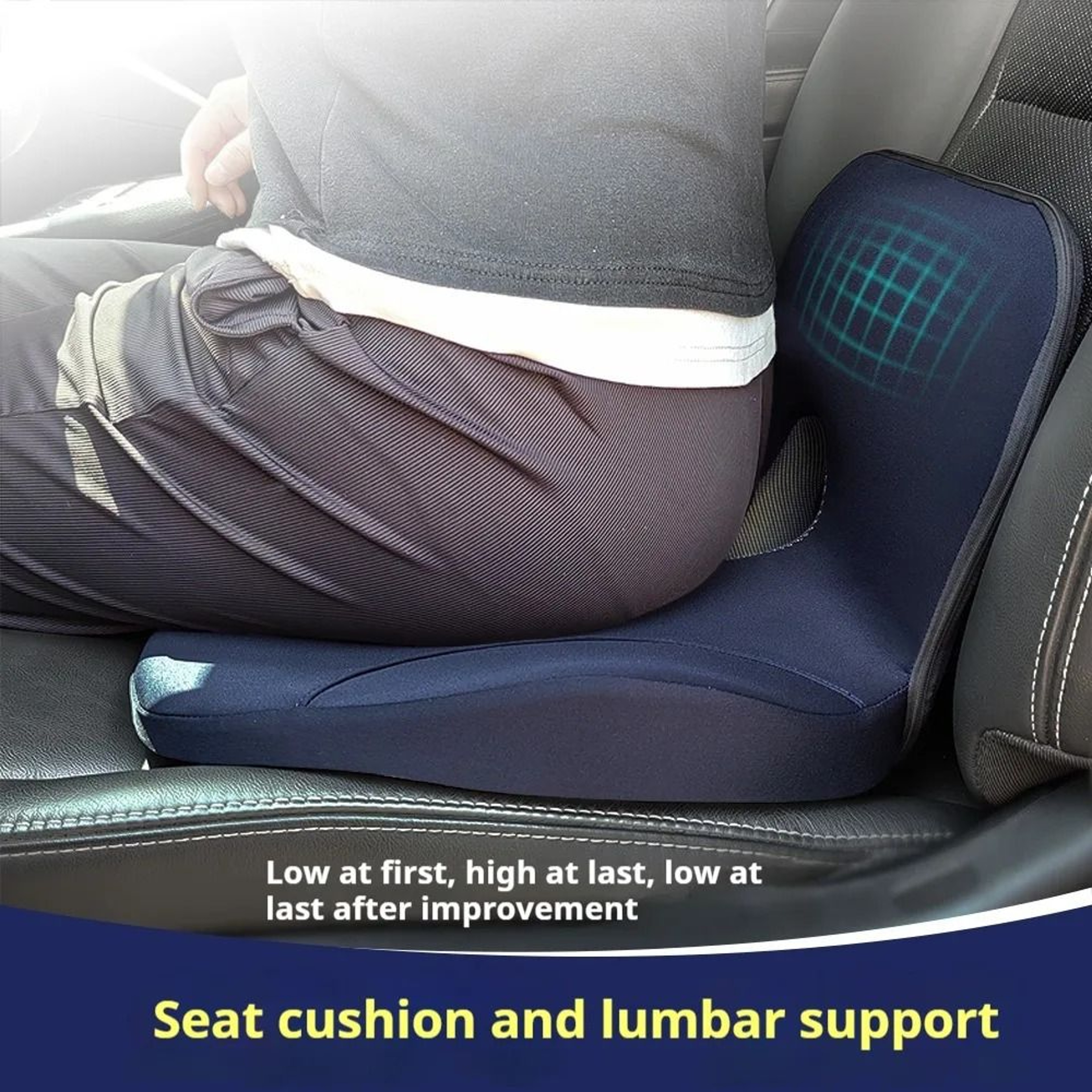 LShaped Integrated Office Chair Cushion  Total Memory Foam Hip  Waist Support 3
