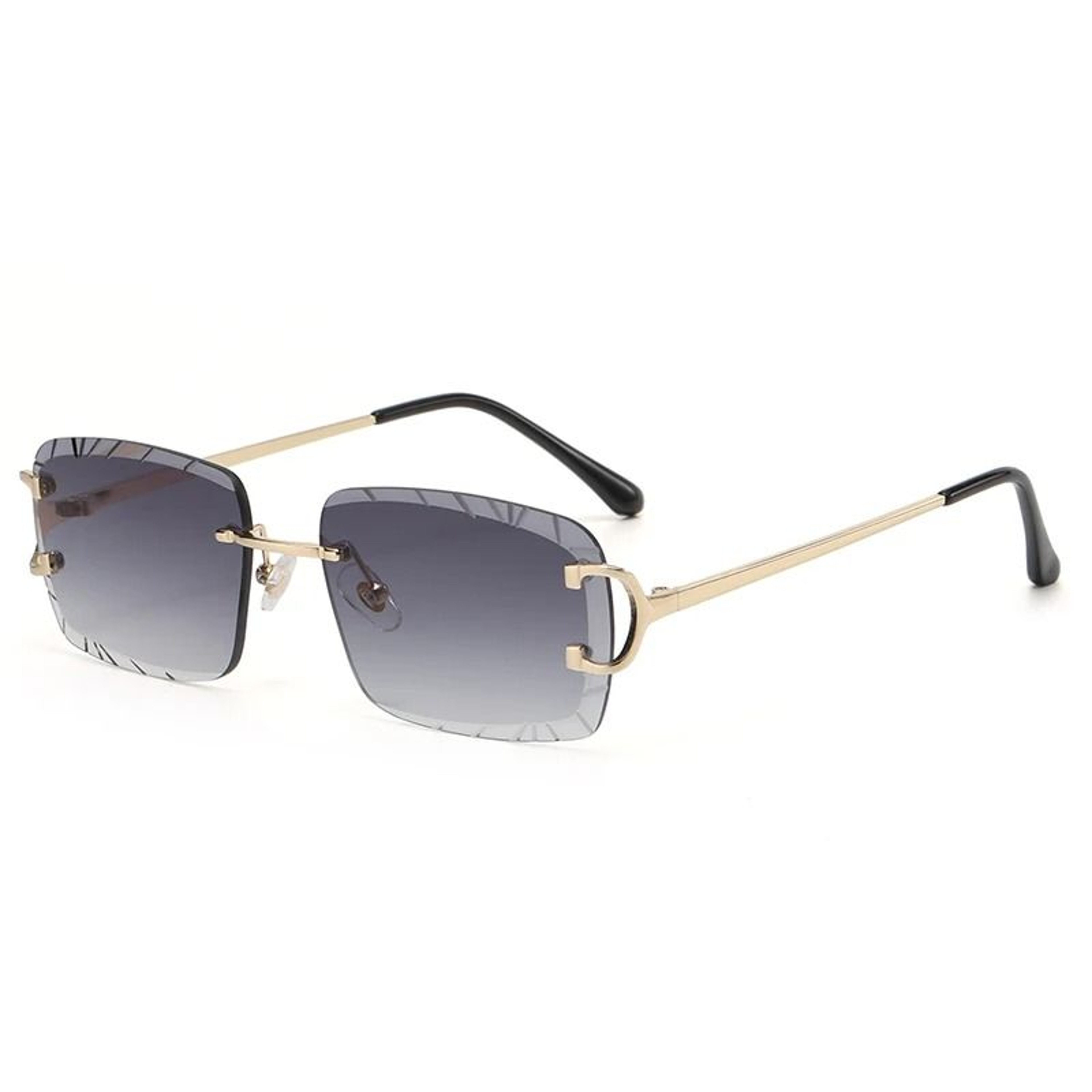 Square Rimless Glasses  HighGrade Metal Trend Sunglasses For Men  Women 2