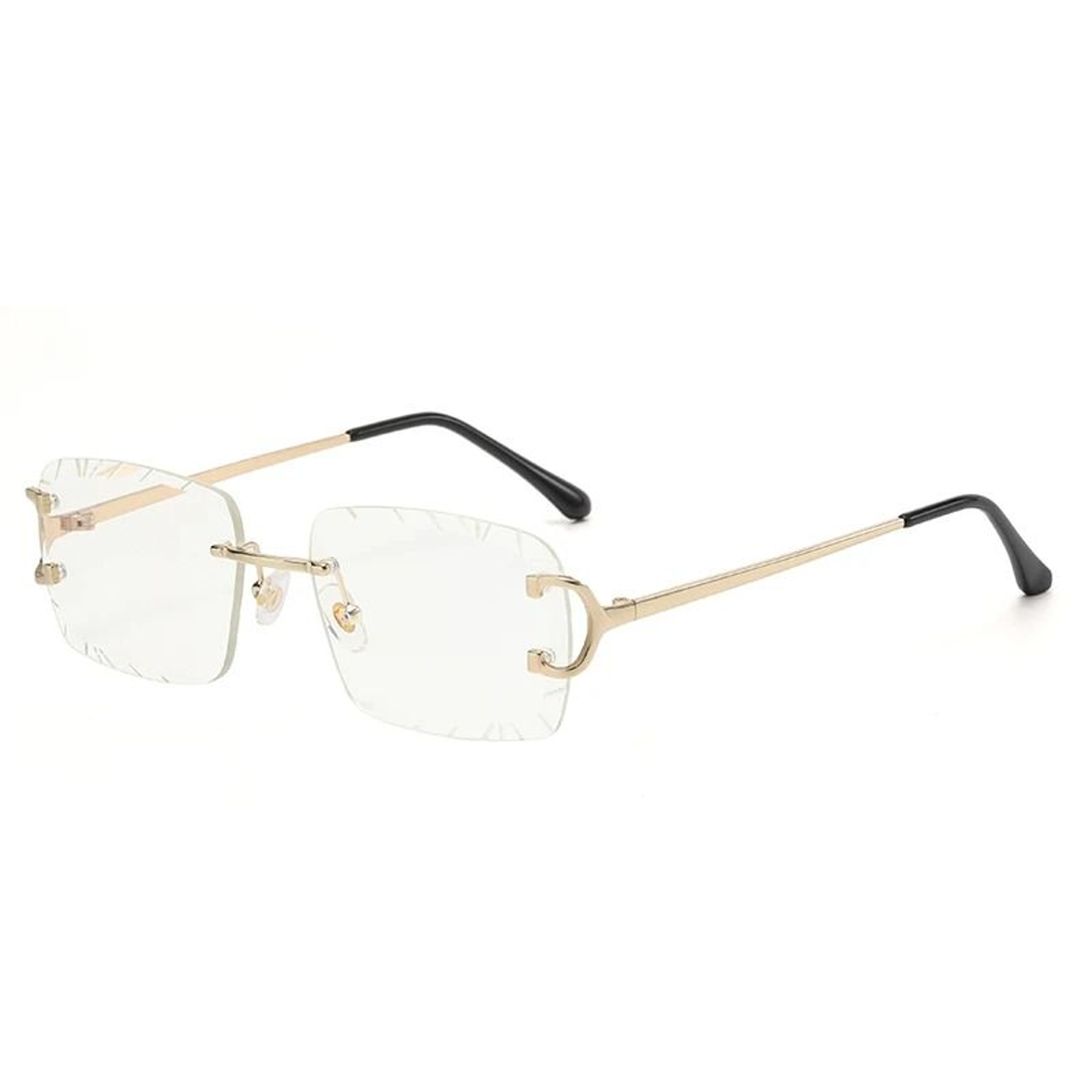 Square Rimless Glasses  HighGrade Metal Trend Sunglasses For Men  Women 6
