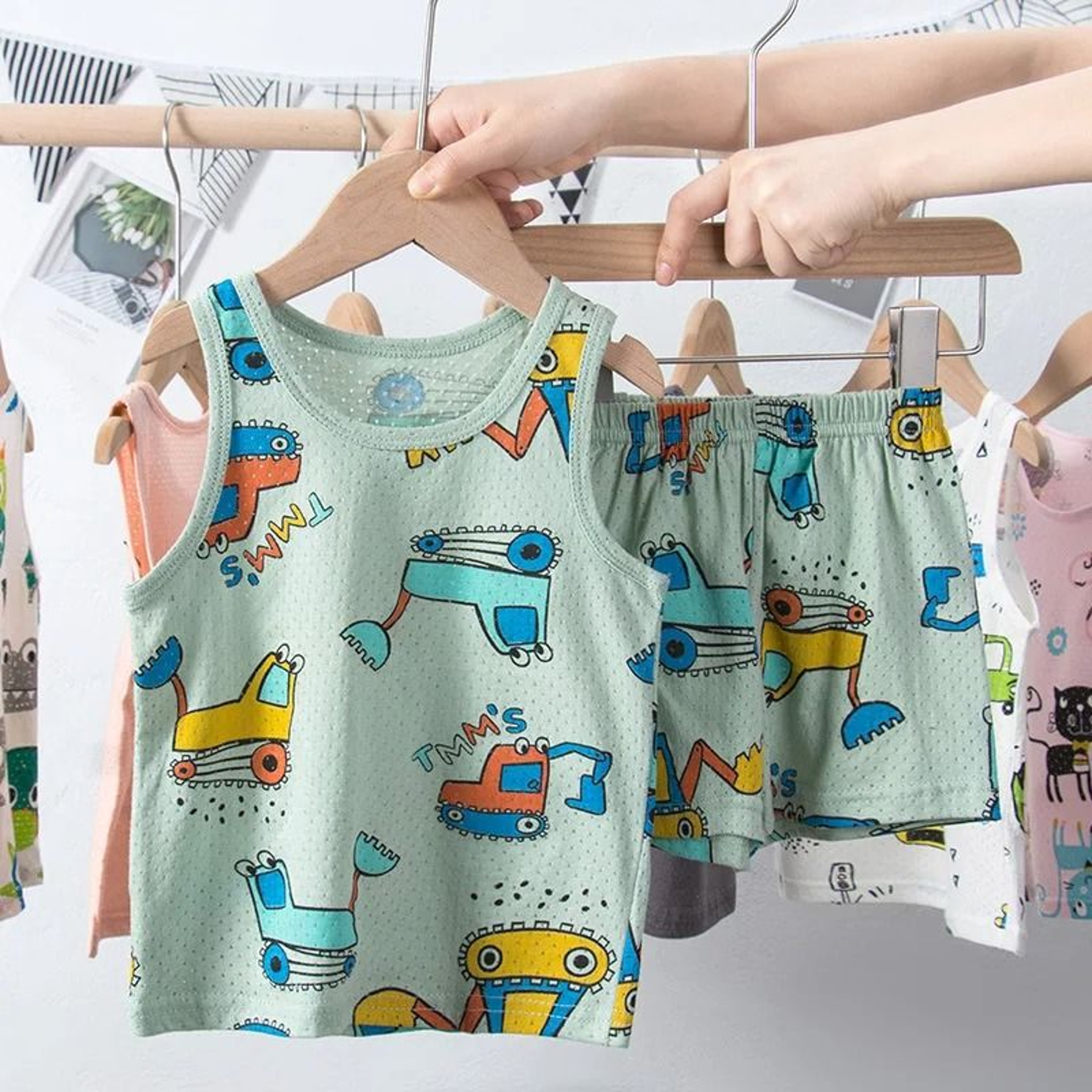 Rainbow Animal Cartoon Pajamas Set  Soft Cotton Sleepwear For Toddlers  Babies 14