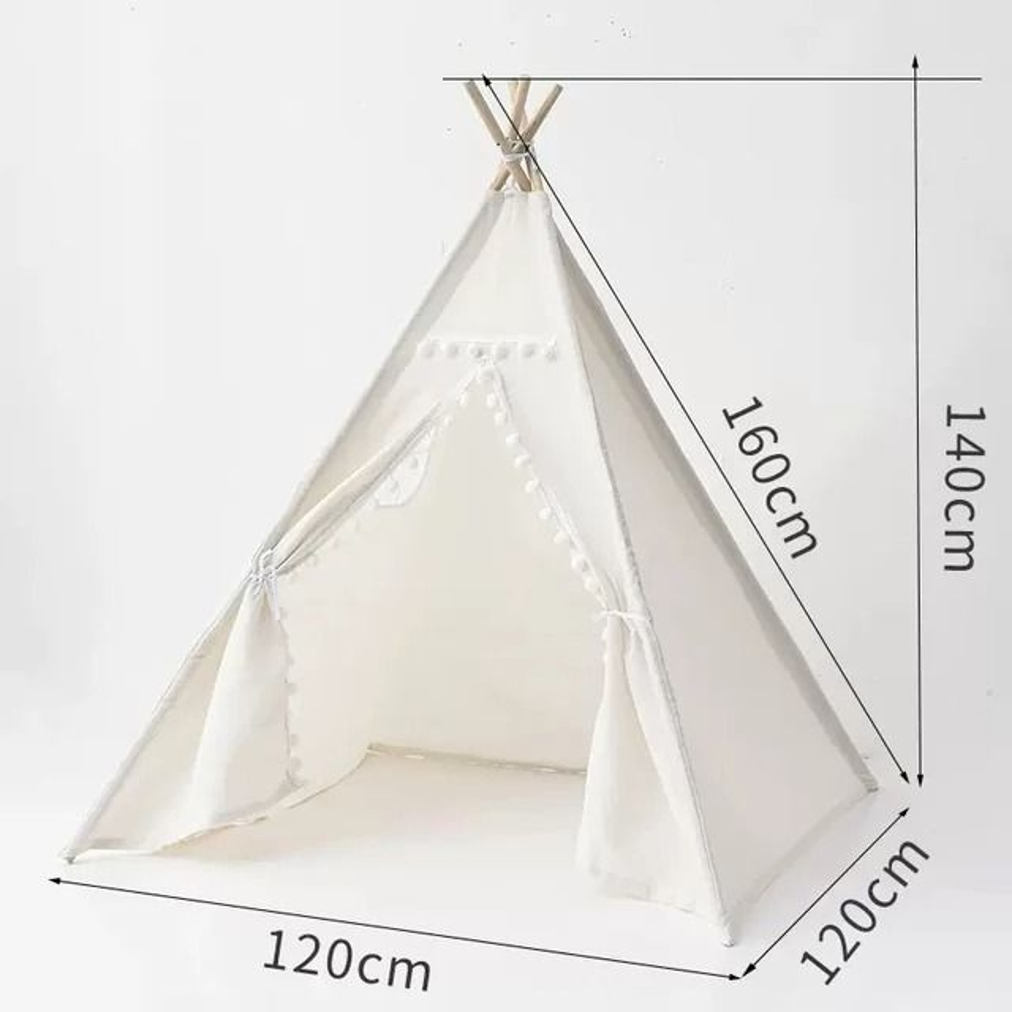 Portable Kids Teepee Tent  Childrens Play House  Wigwam Room Decor 6