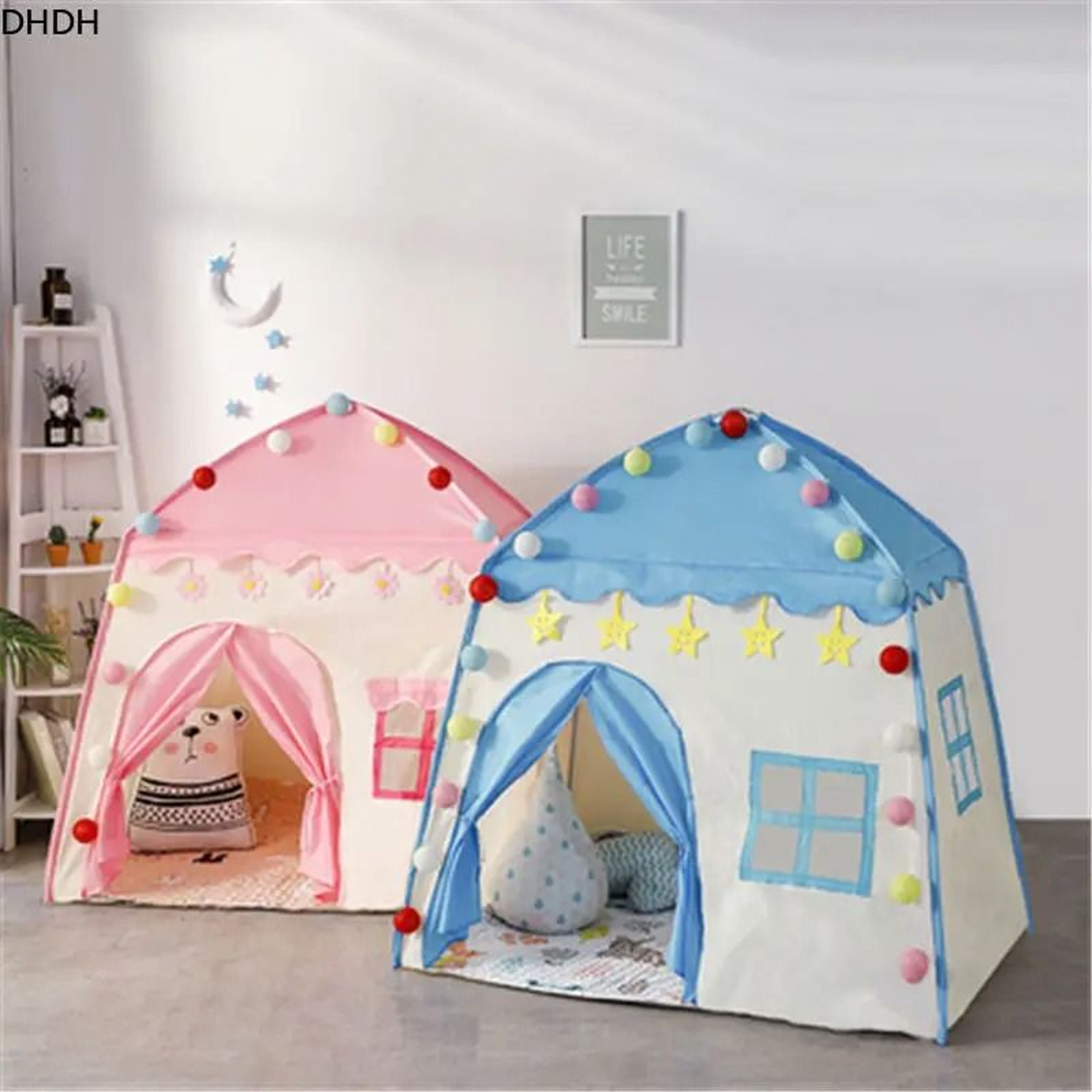 Childrens Folding Teepee Tent  Indoor  Outdoor Princess Castle Playhouse 3