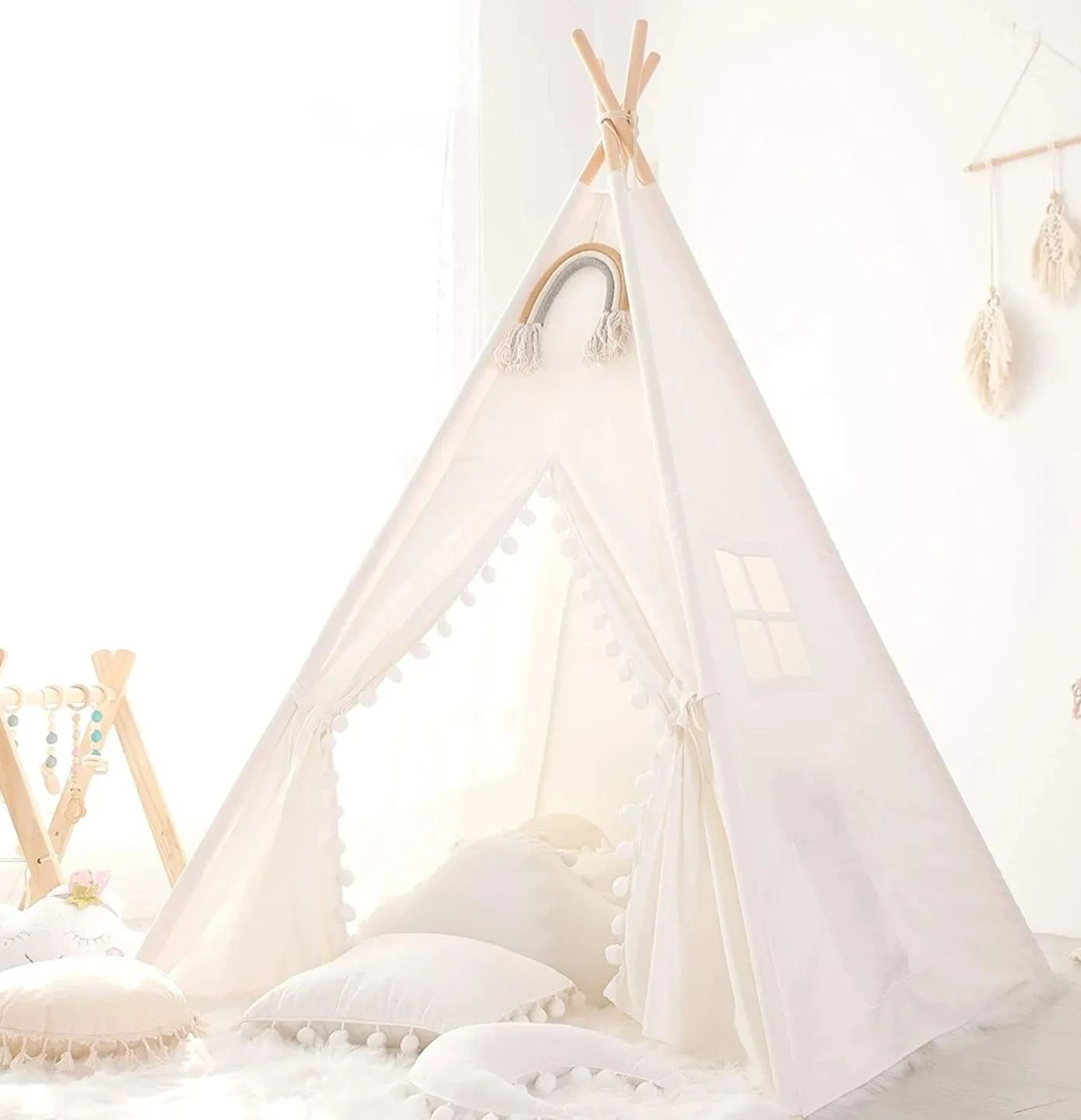 Portable Childrens Teepee Tent  Indoor Play House  Wigwam Room Decor 3