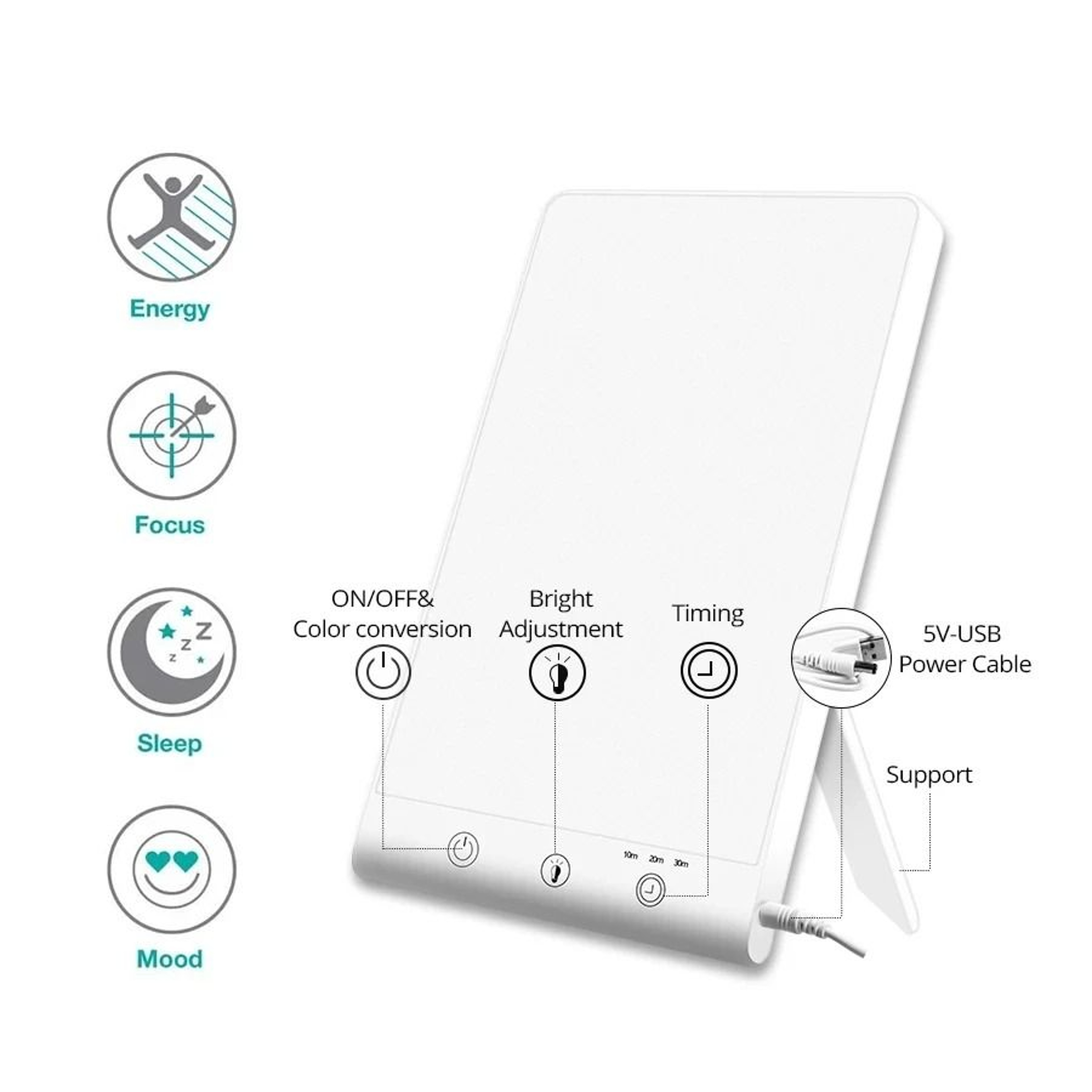 SAD Light Therapy Lamp  5V Bionic Sunlight For Seasonal Affective Disorder 3