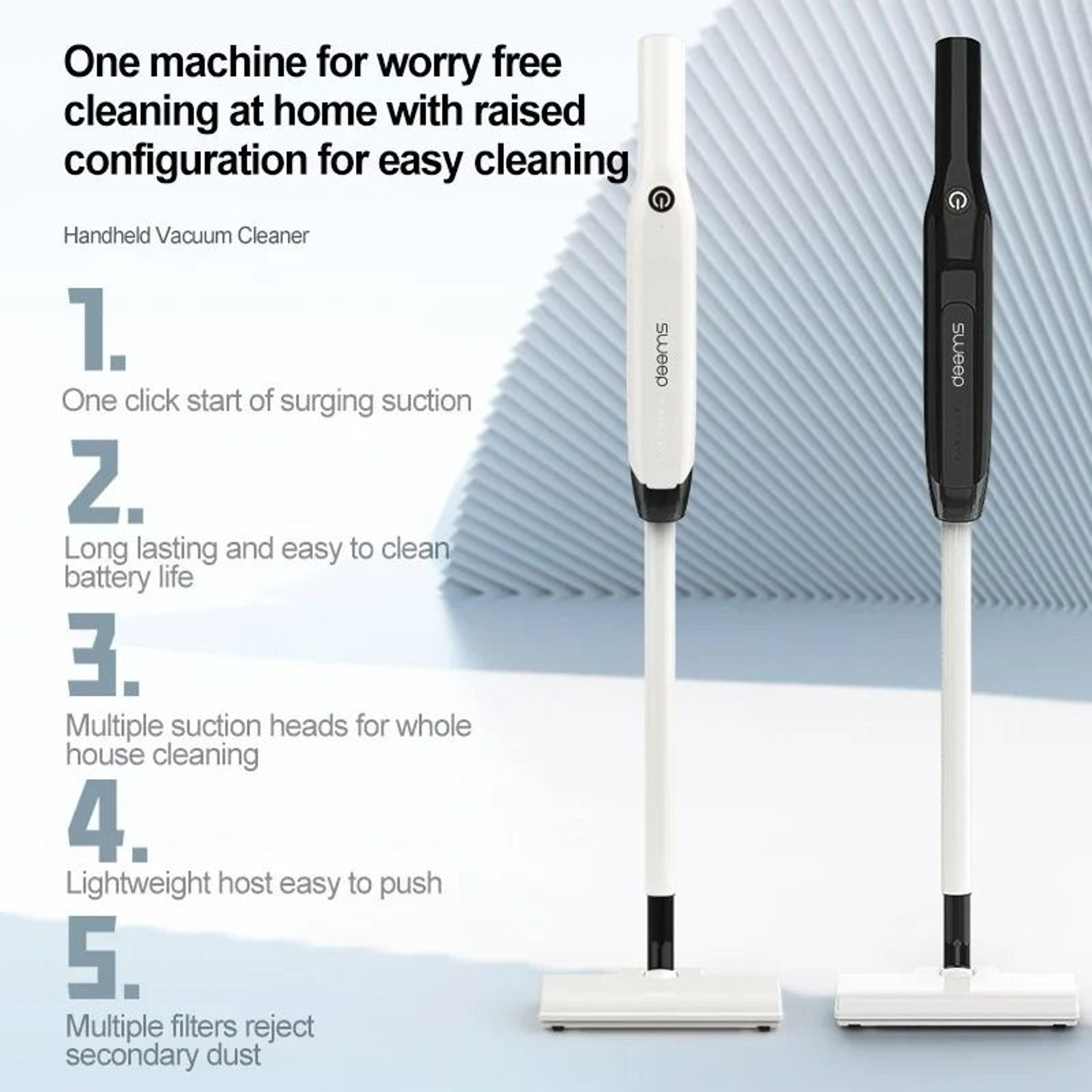 3in1 Wireless Handheld Vacuum Cleaner  20000Pa Powerful Suction For Home  Car 3