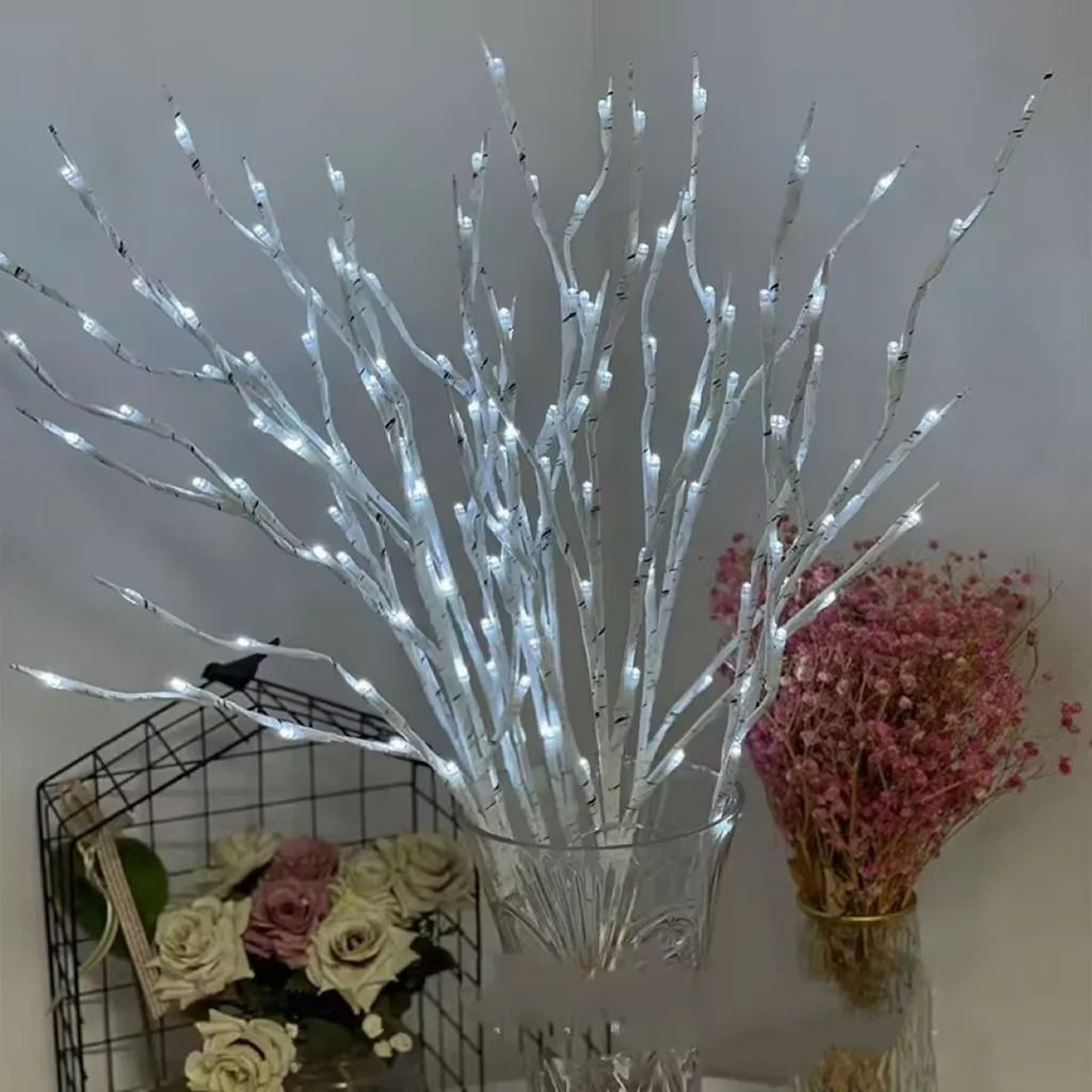 White Birch Branch LED Lights  Battery Operated Festive Twig Decoration 3