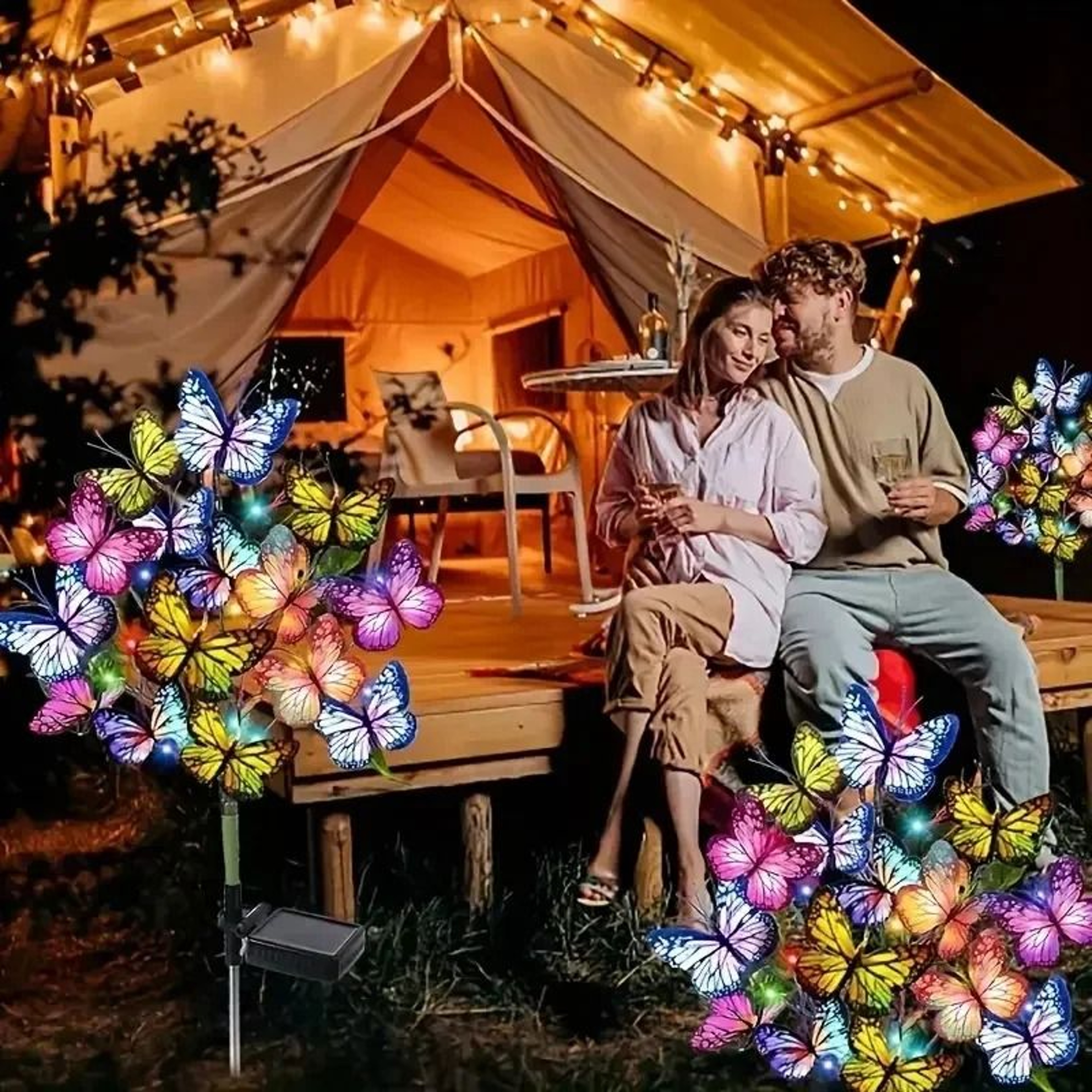 Solar LED Butterfly Garden Lights  Waterproof Multicolor Landscape Lamp 5