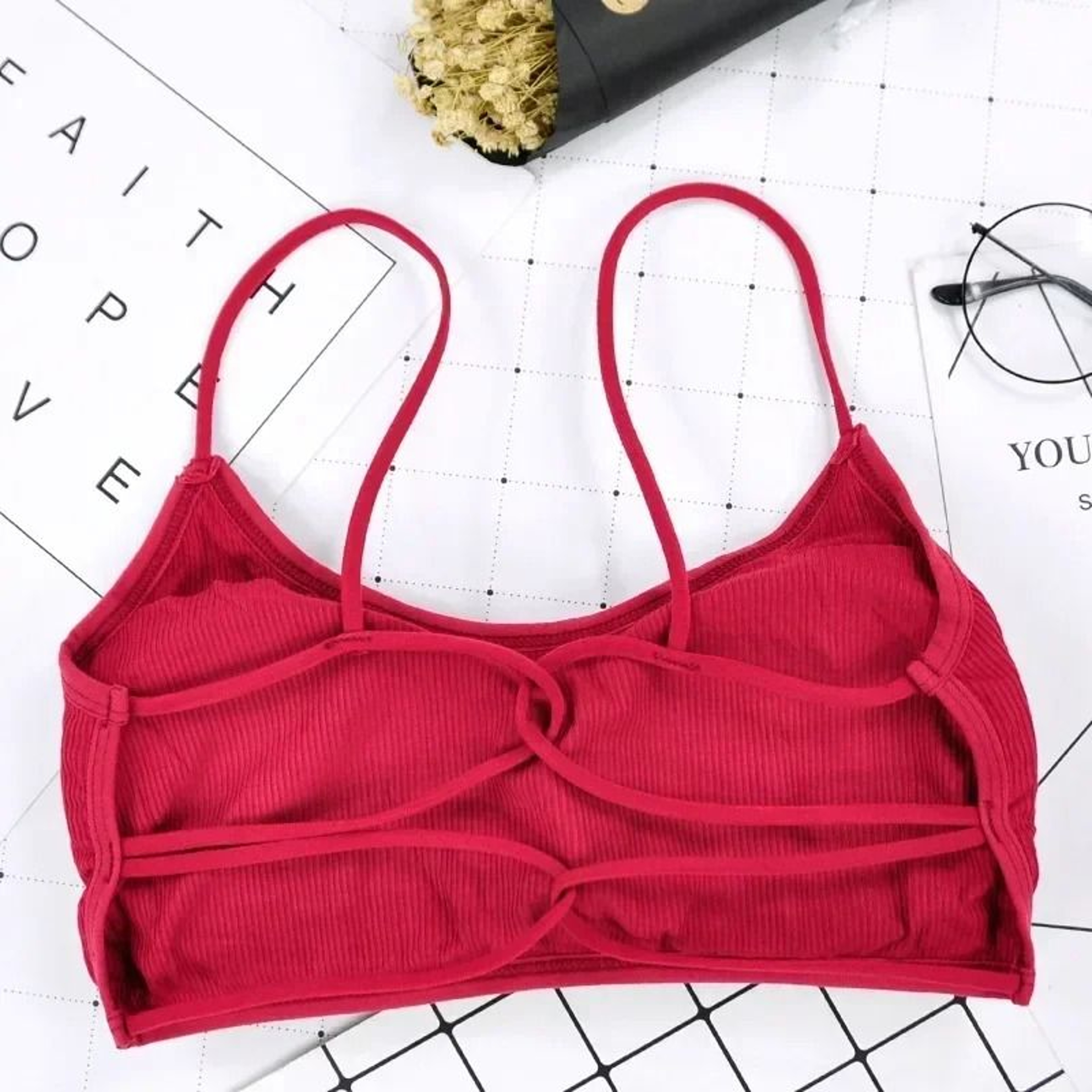 Padded Sports Bra  Removable Beauty Back Yoga Workout Bra 11