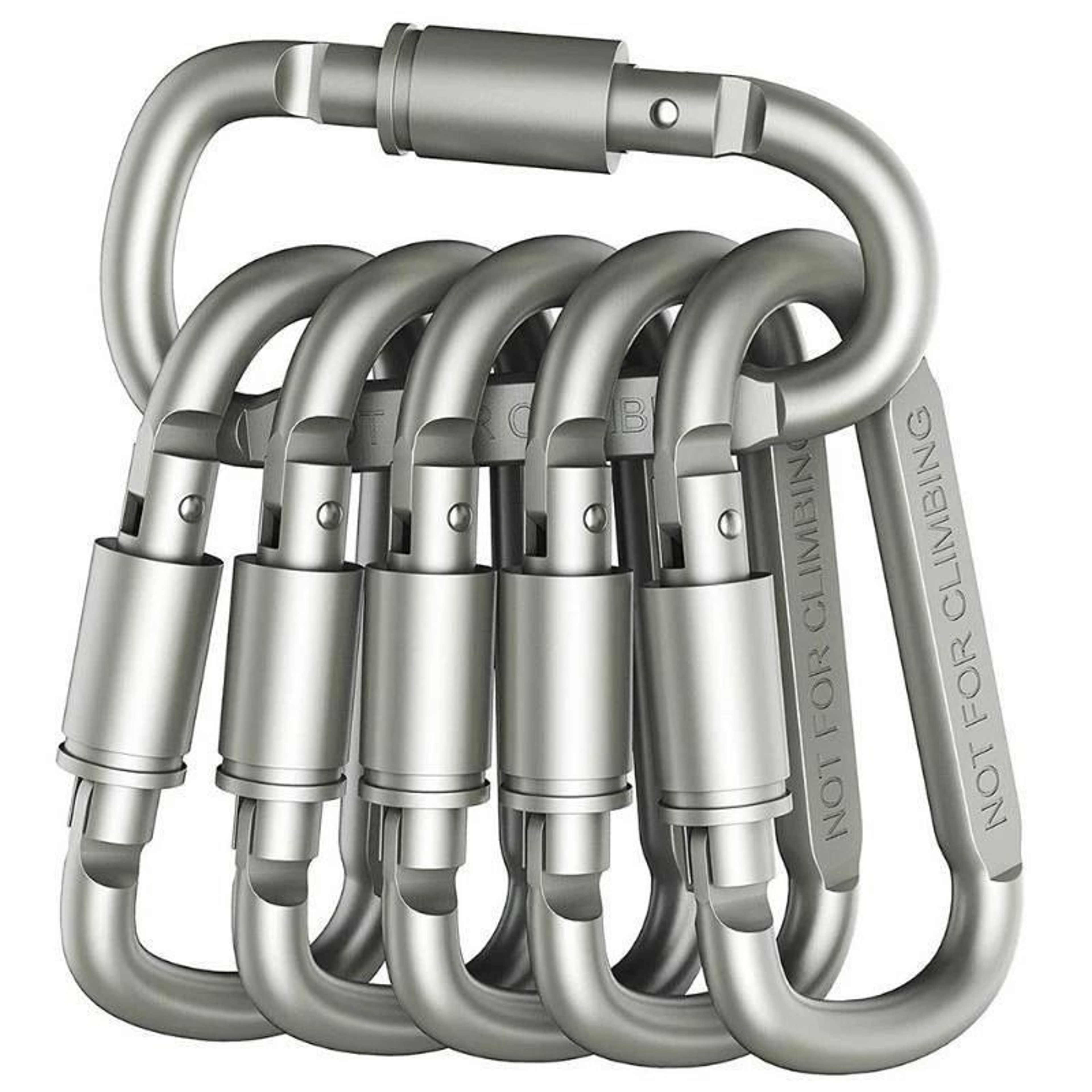 6PCS Premium Aluminum Carabiner Set  Lockable Outdoor Gear  EDC Keychain 1