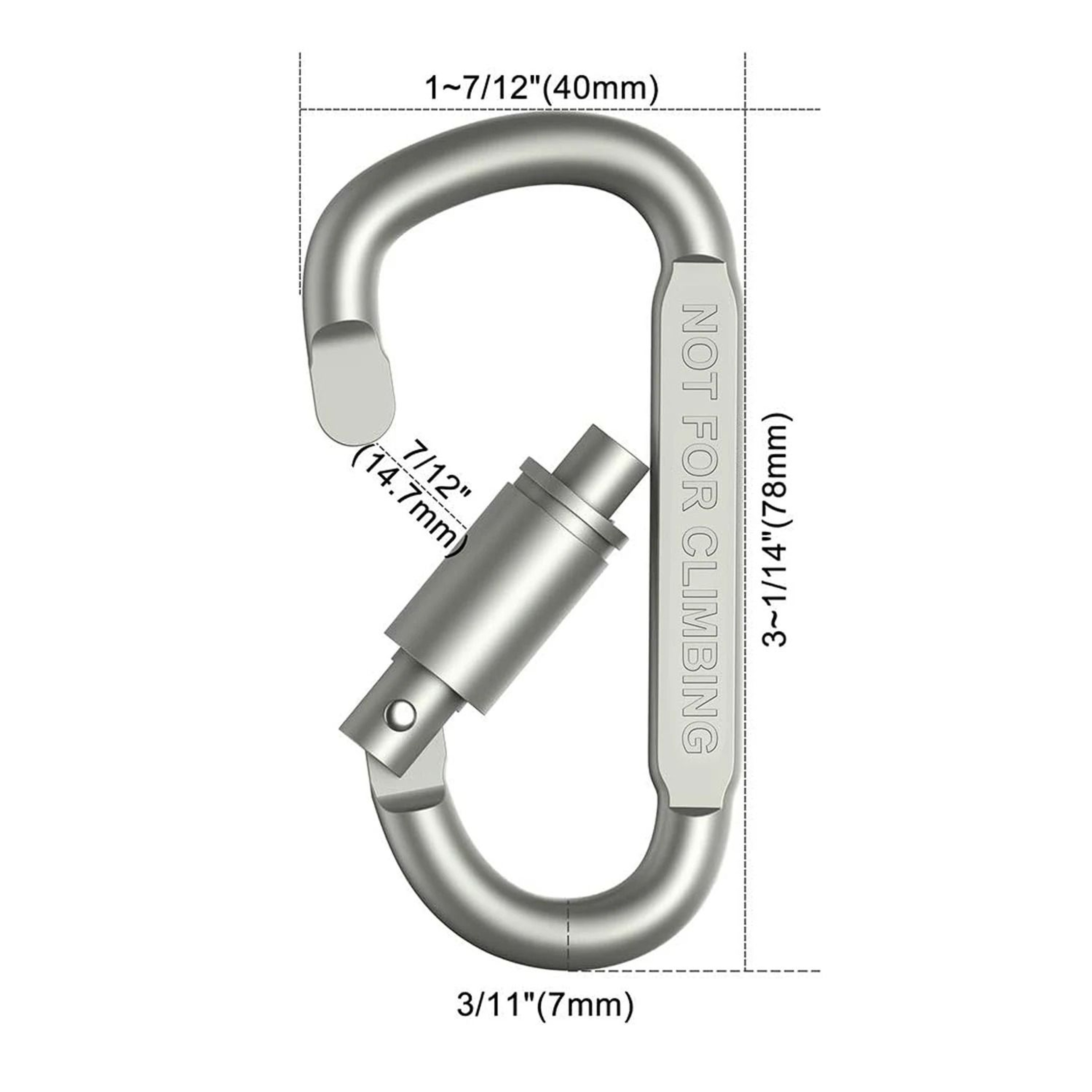 6PCS Premium Aluminum Carabiner Set  Lockable Outdoor Gear  EDC Keychain 2