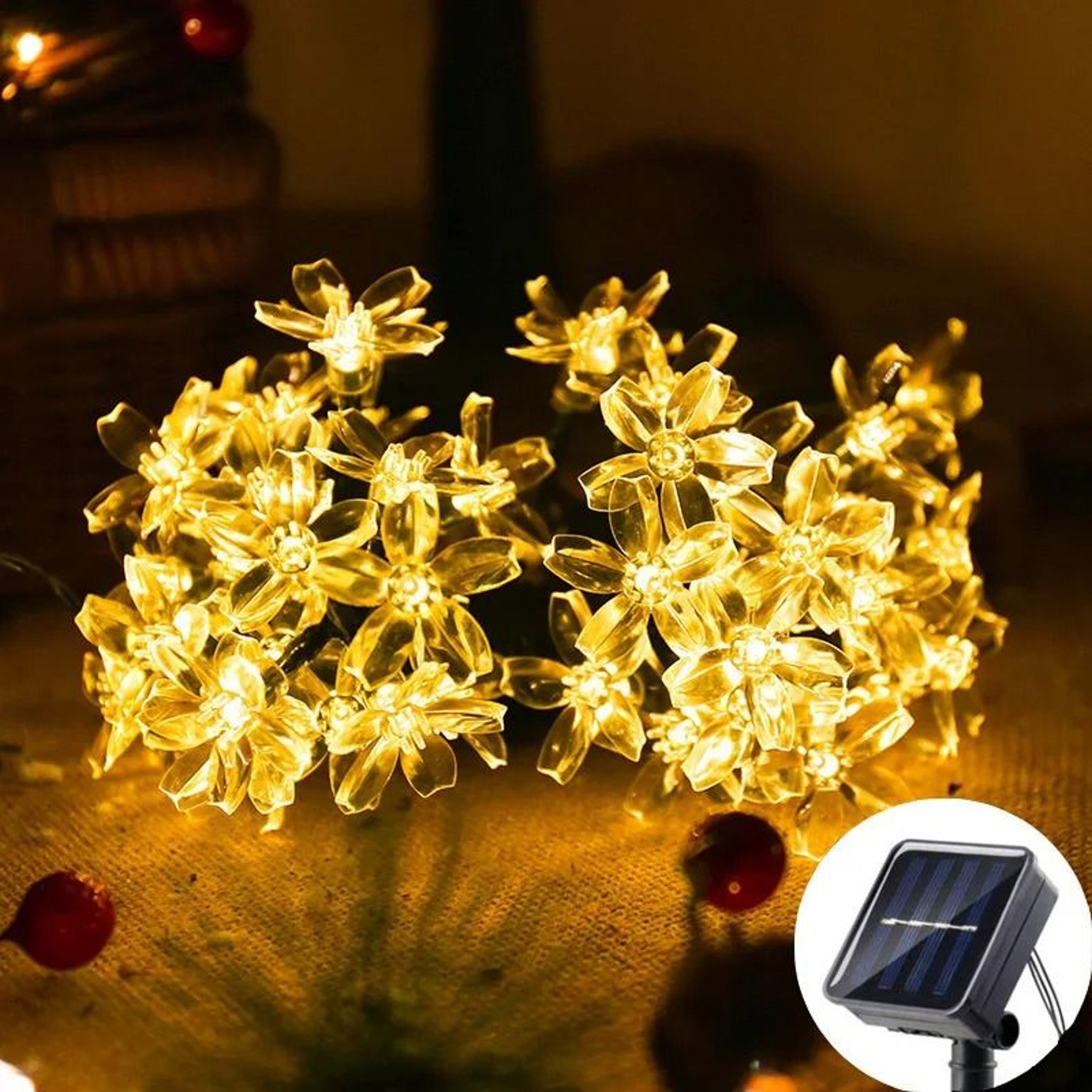 Solar Fairy String Lights  Sakura Cherry Blossom Outdoor Decor 9