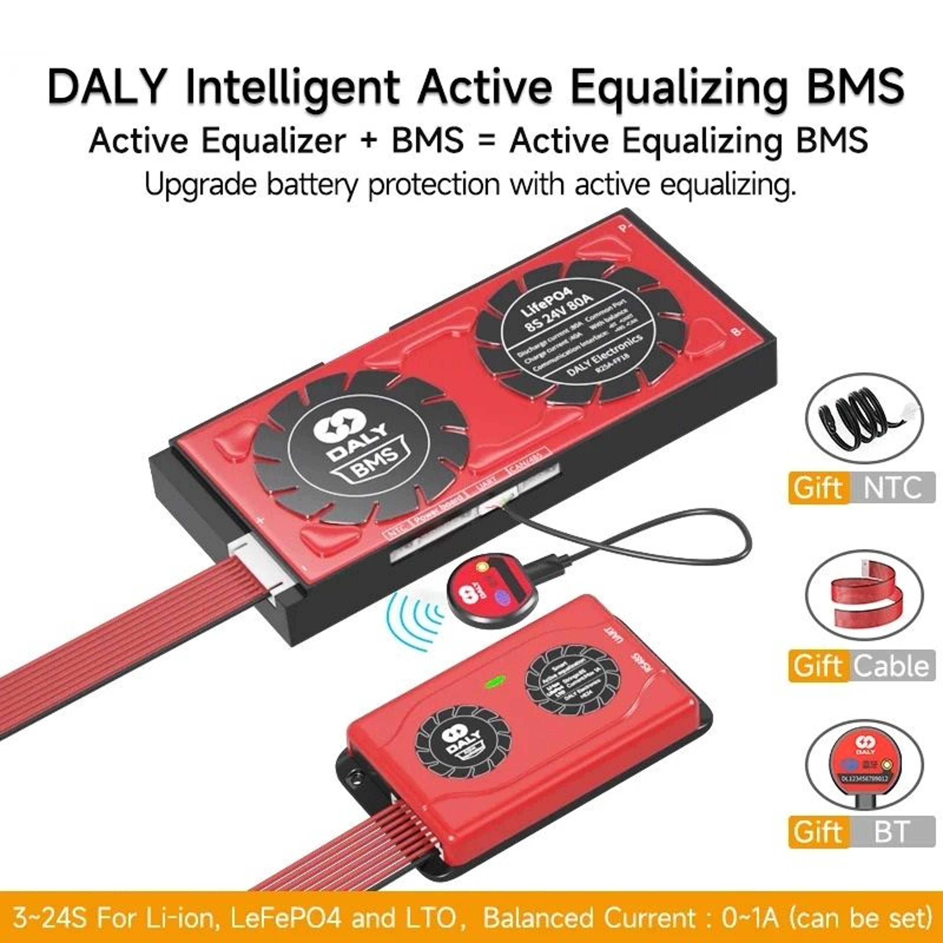 Smart BMS With 1A Active Balancer  LiFePO4  LiIon Battery Management System 0