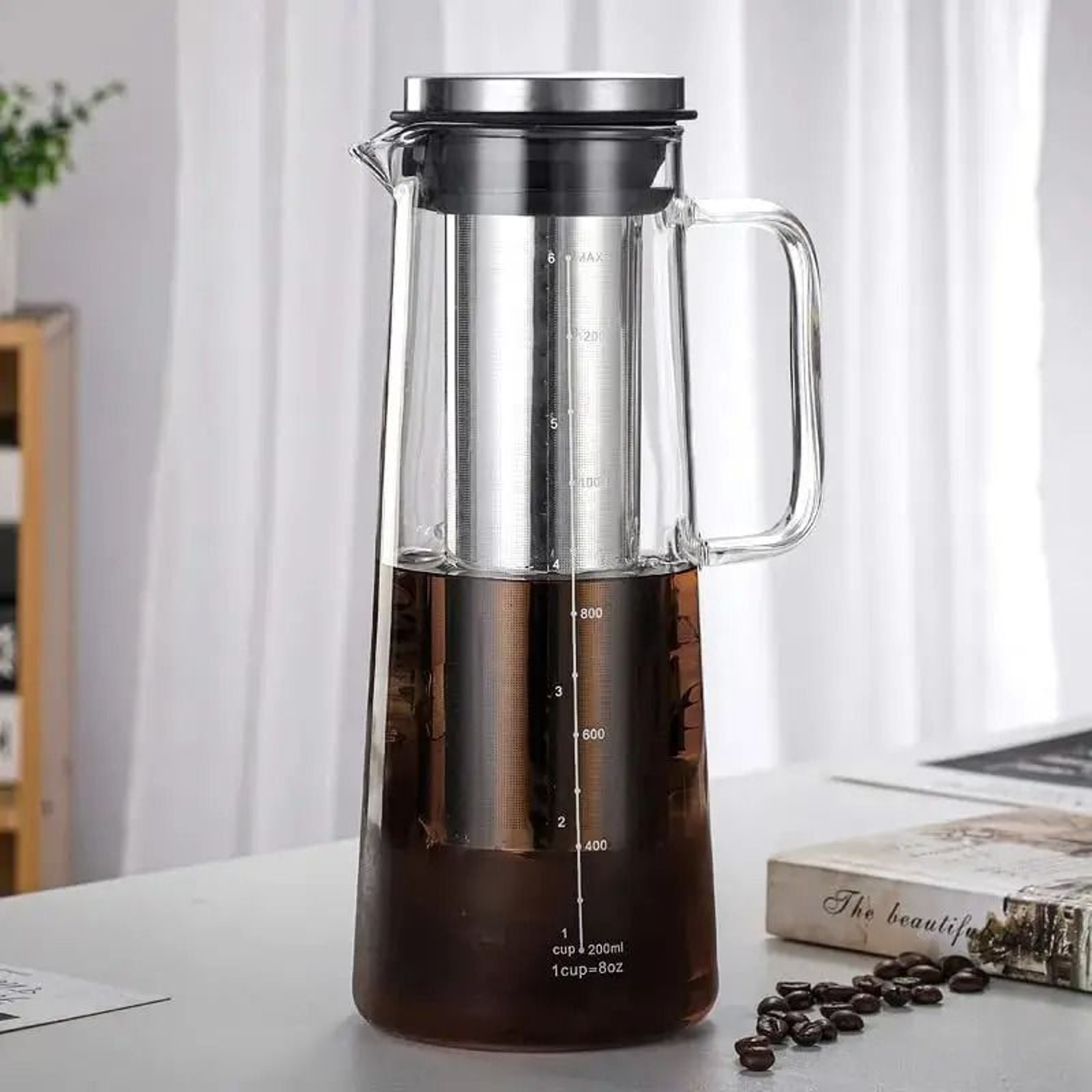 Airtight Cold Brew Iced Coffee Maker  10L Glass Carafe  Tea Infuser 2