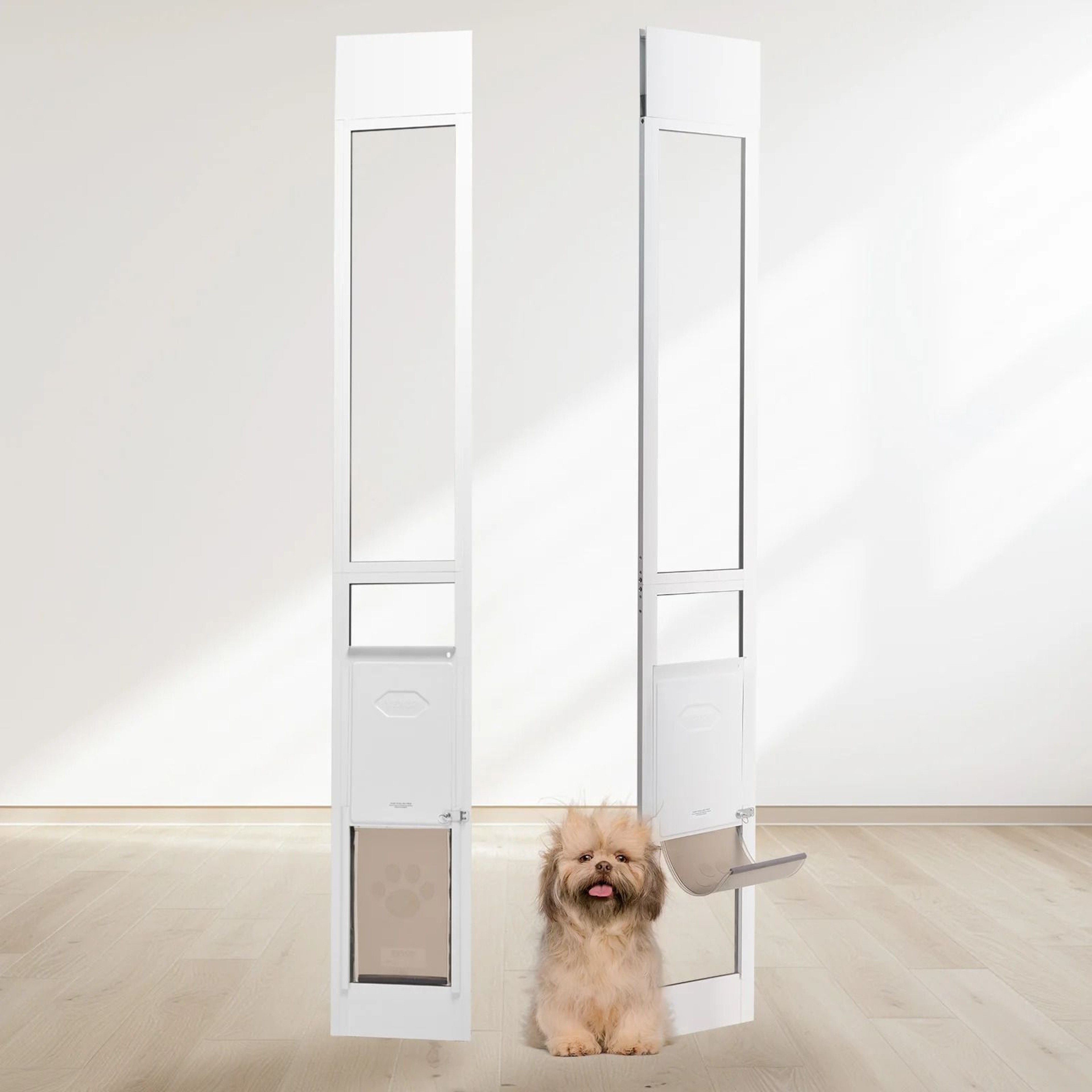 Adjustable Sliding Glass Pet Door  Aluminum Frame  Tempered Glass 0
