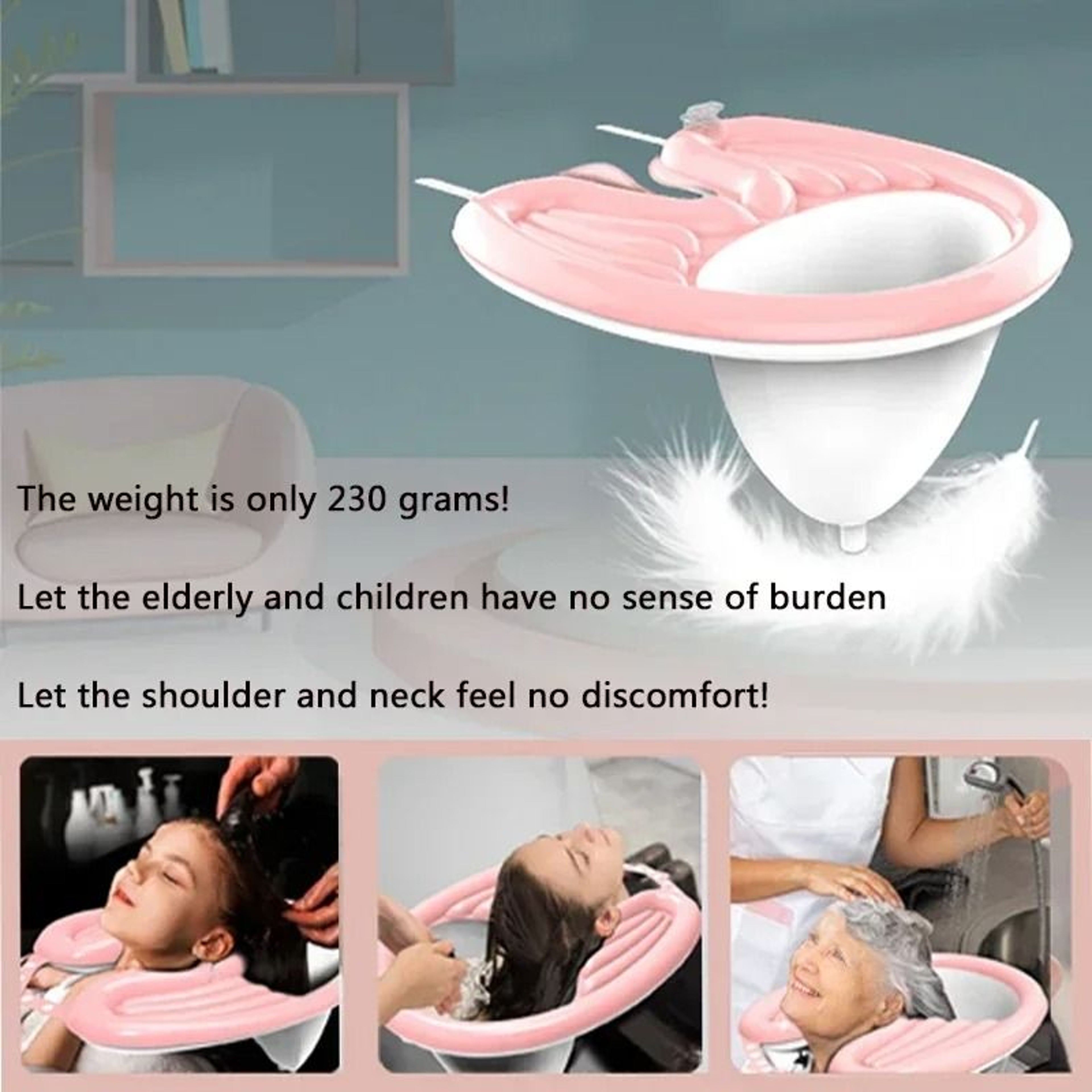 Portable Inflatable Shampoo Basin  PVC Hair Washing Pad For Seniors  Pregnancy 2
