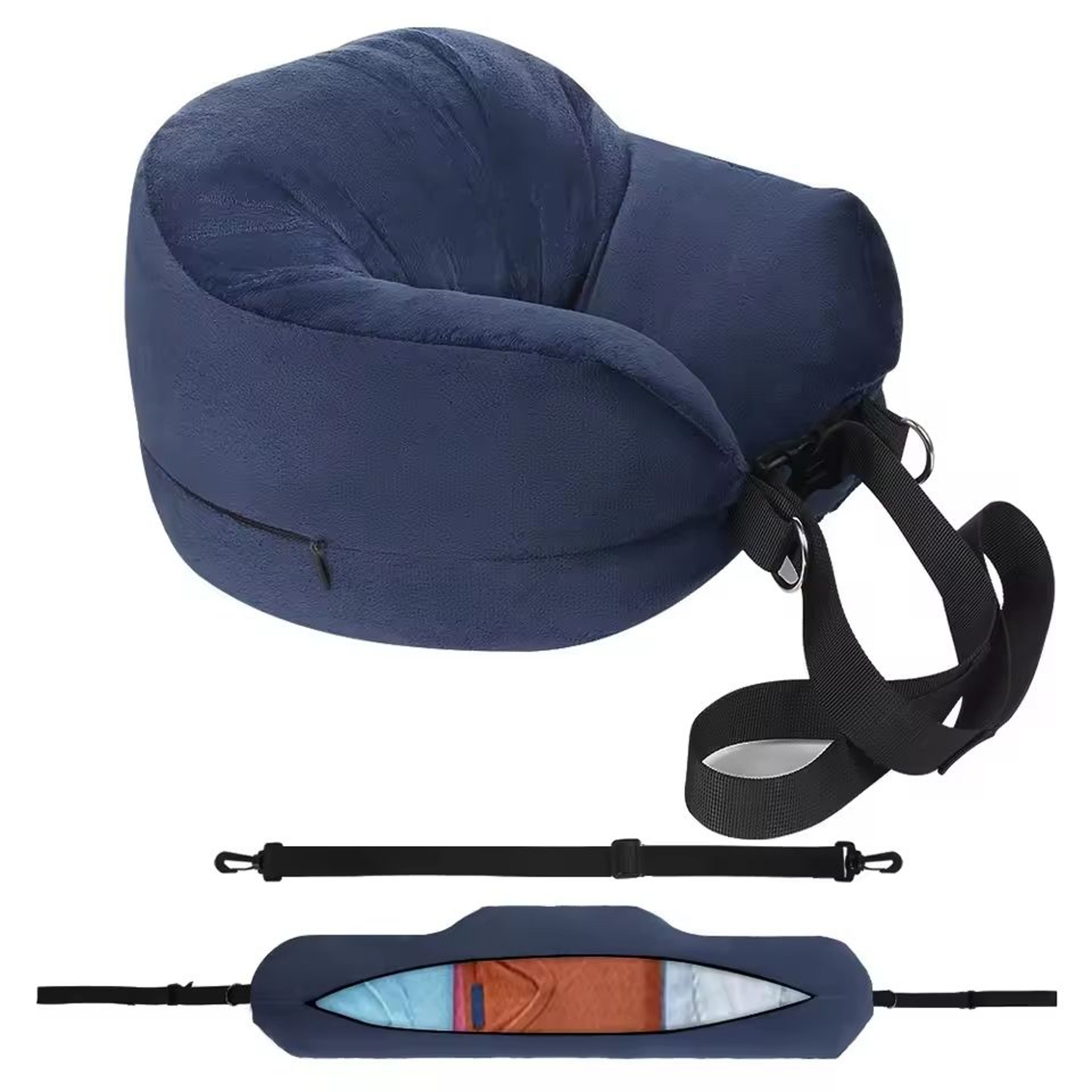 Fillable Travel Neck Pillow  UShaped Storage Solution For Airplane Travel 9