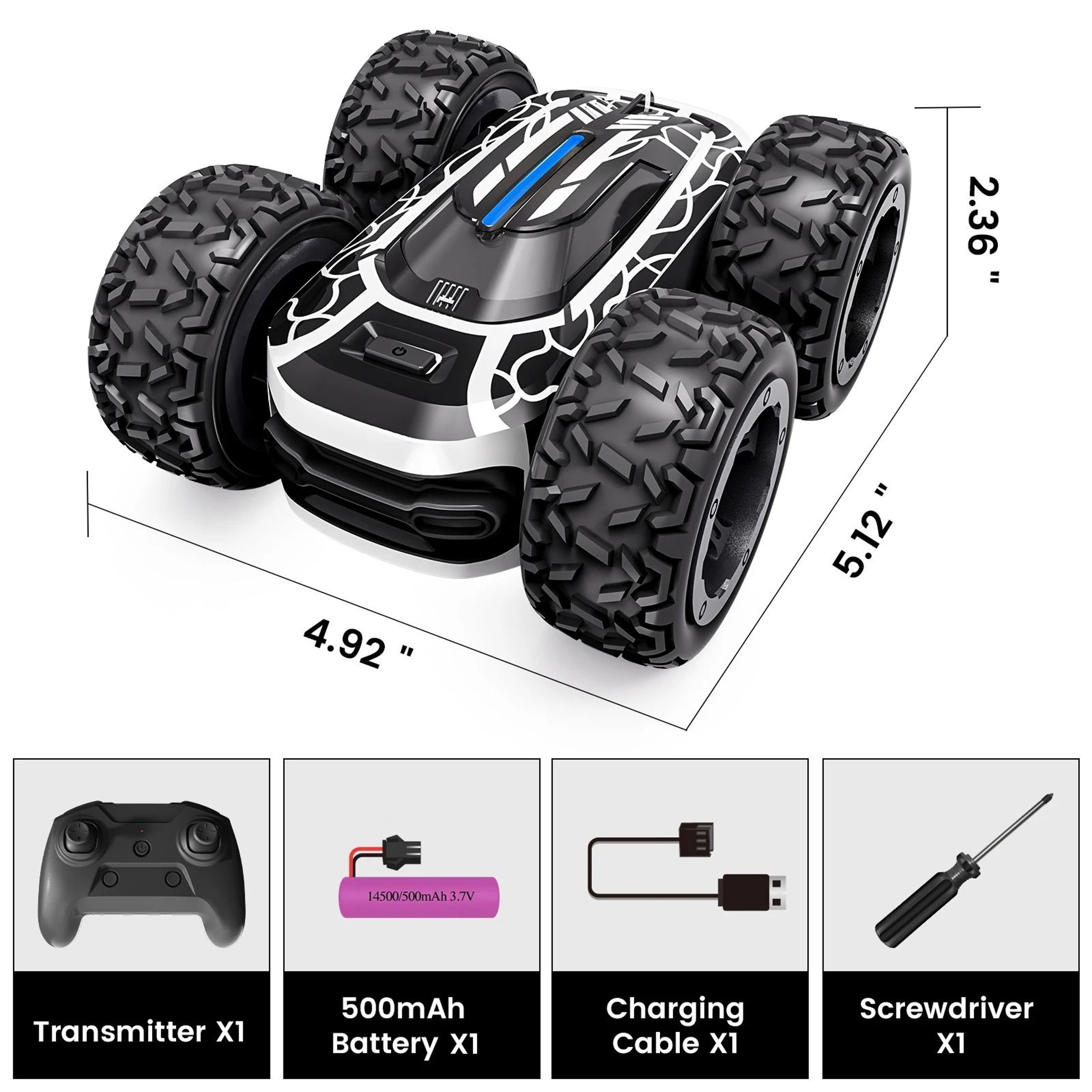 Remote Control Stunt Car With Lights  24GHz 360 Rotating RC Toy 7