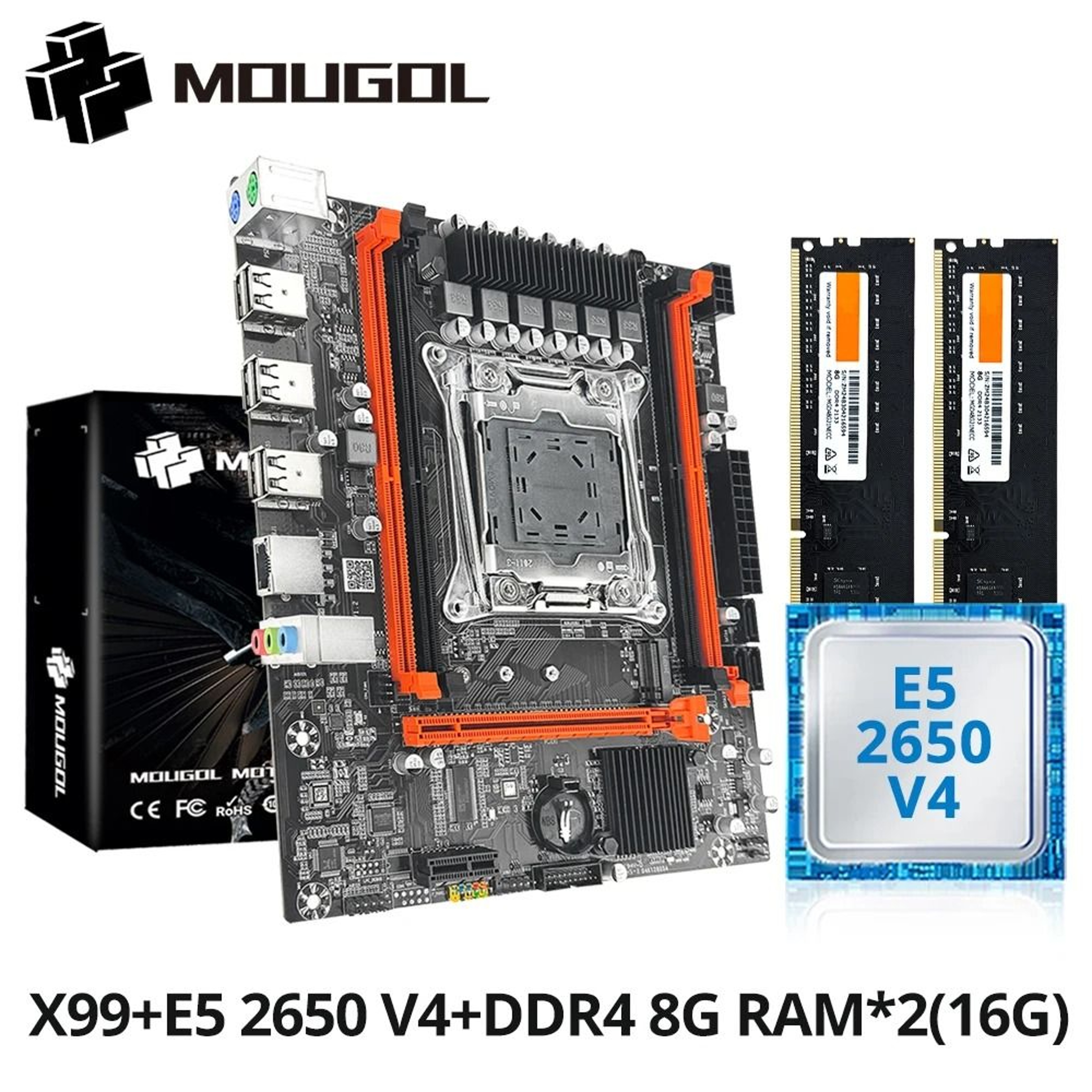 X99 Gaming Motherboard Kit  HighPerformance Xeon E5 2650 V4 Bundle 1