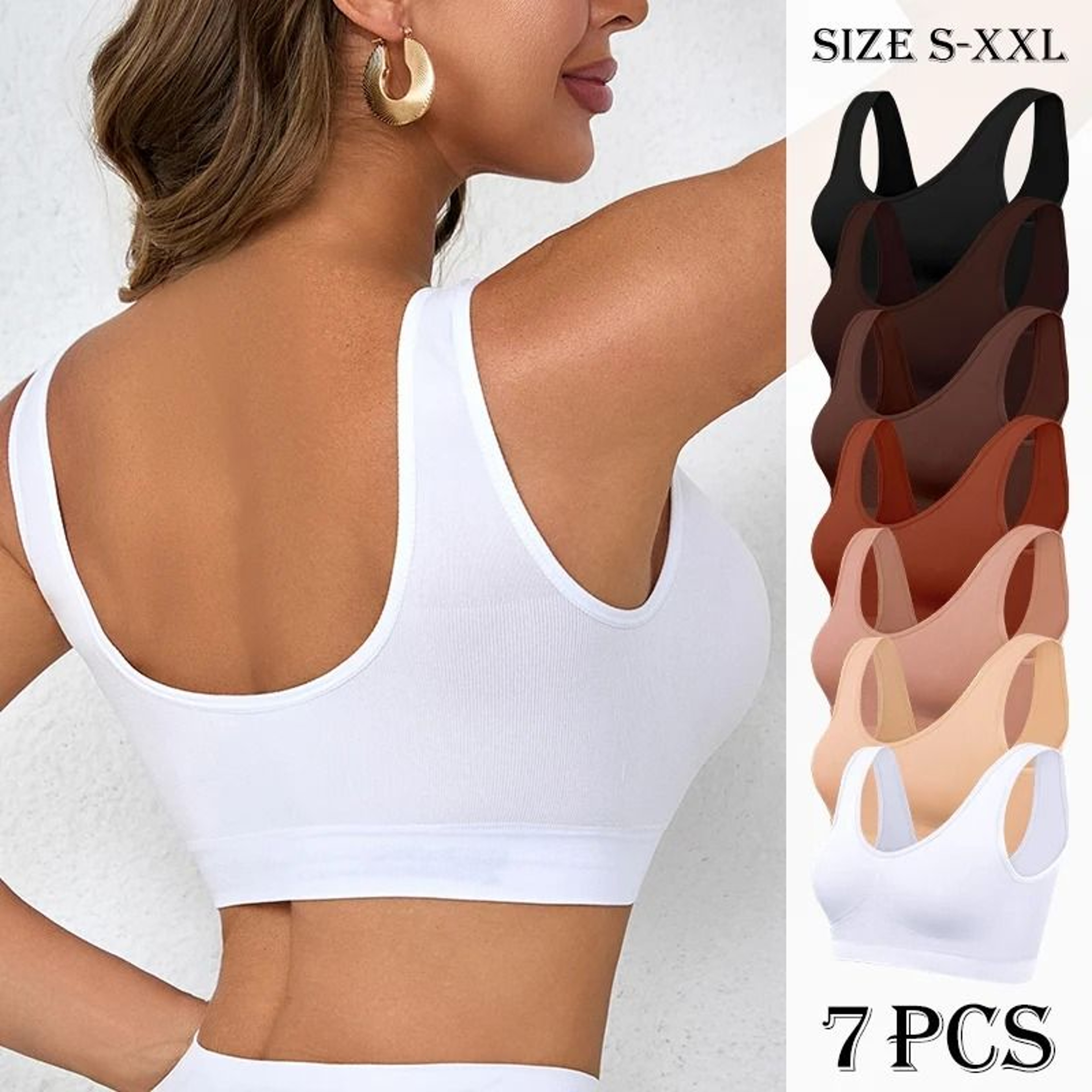 7Pack Seamless Wireless Bras  UltraSoft Lightweight Daily Comfort 7