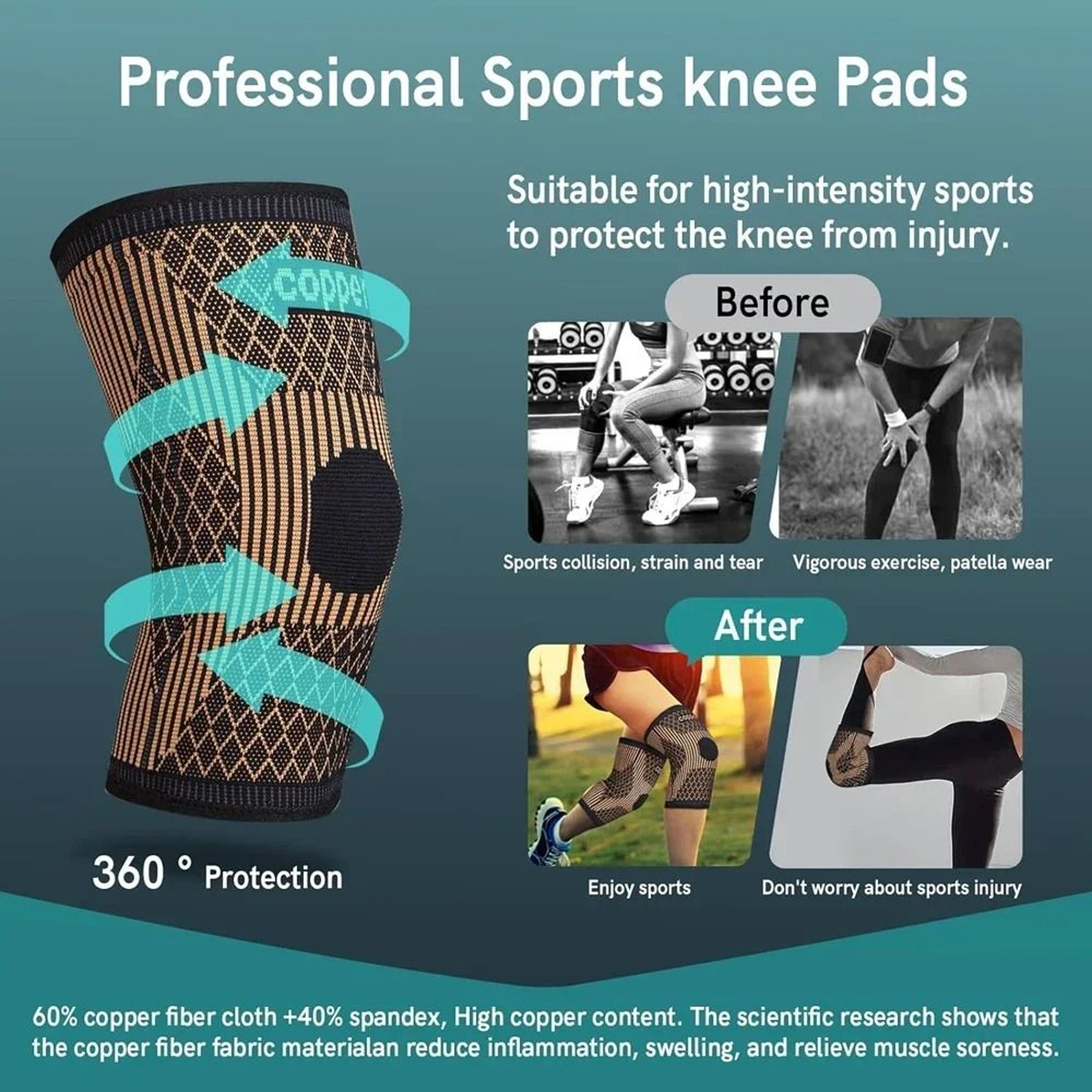 CopperInfused Compression Knee Brace 3
