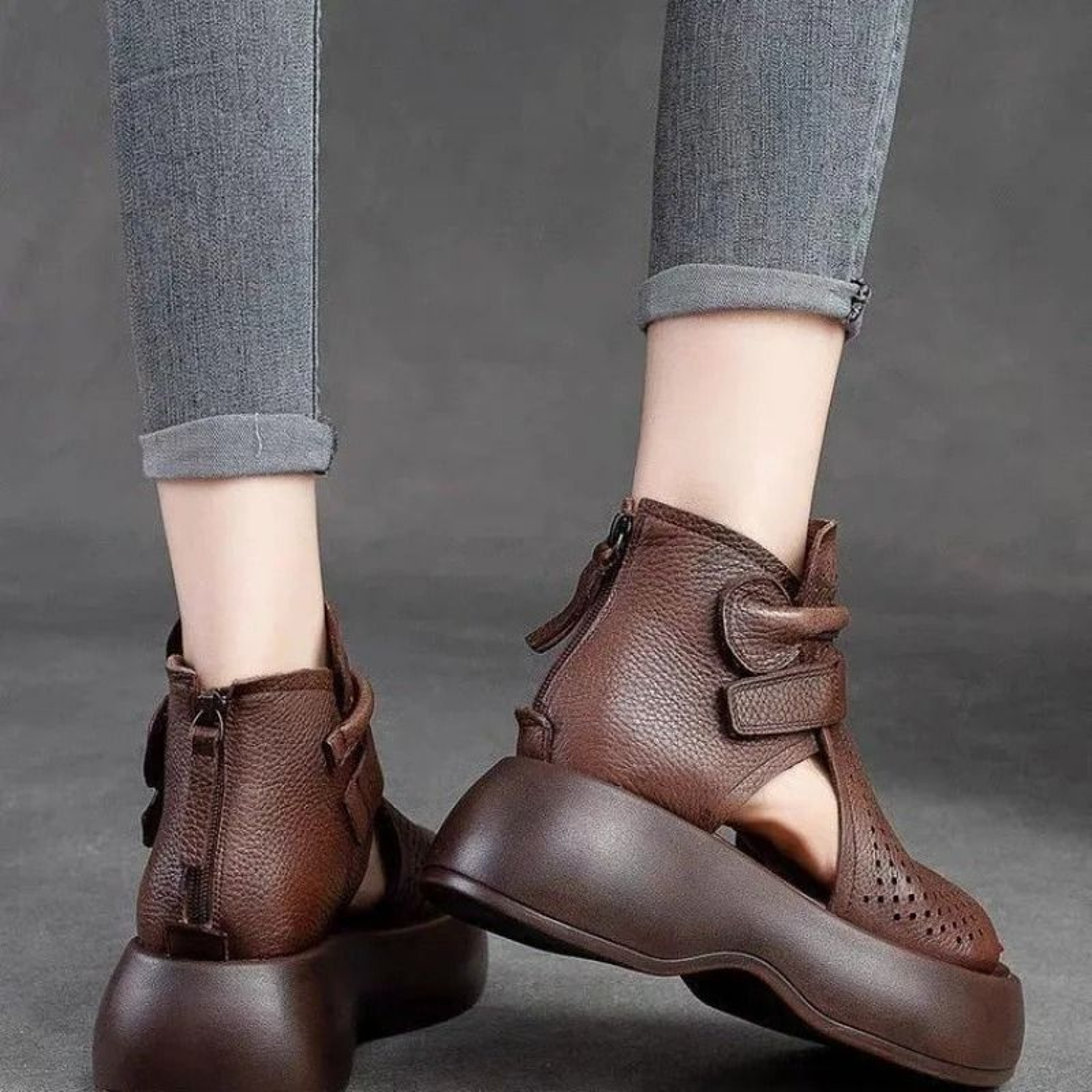 HollowOut Breathable Platform Sandal Boots 3
