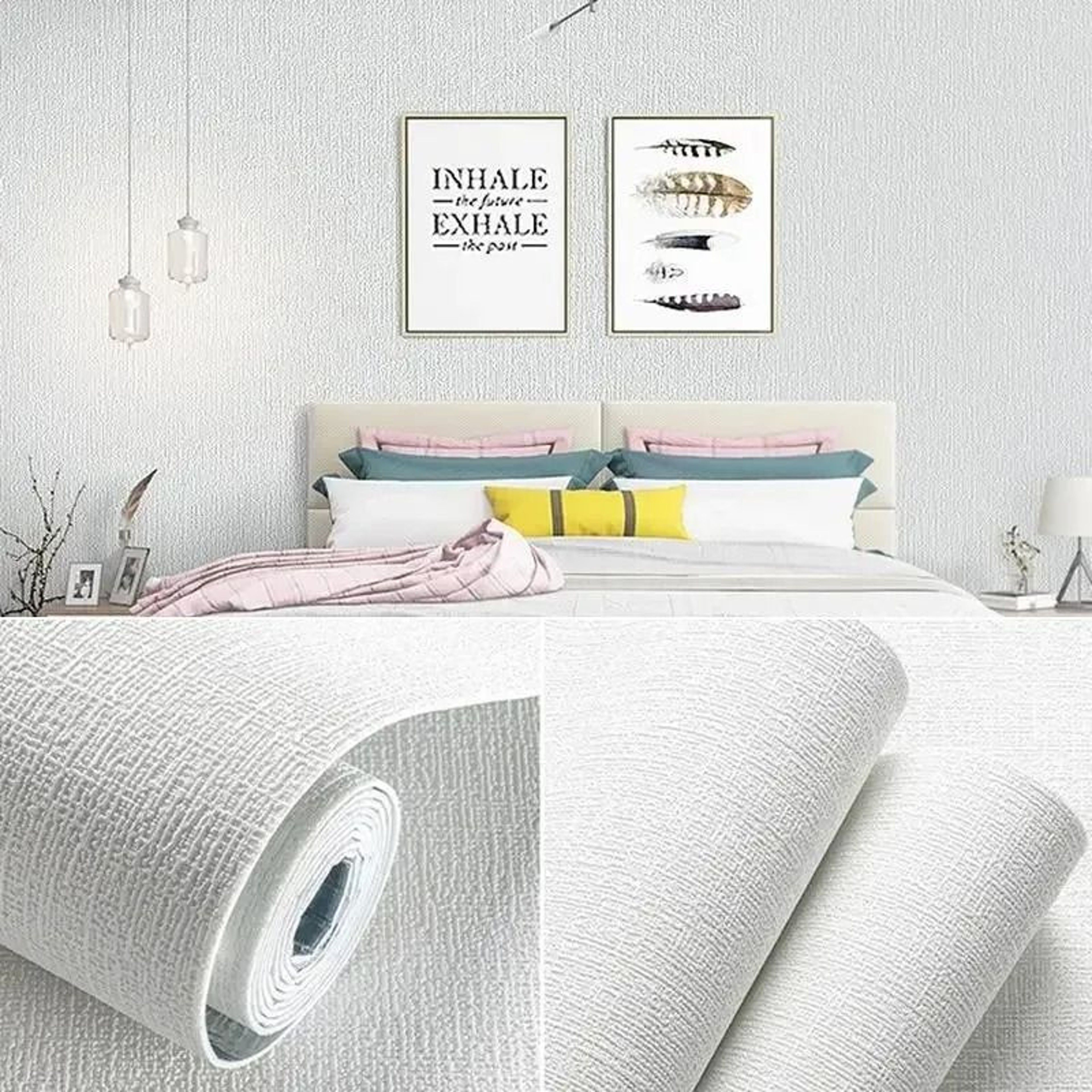 3D Linen Texture SelfAdhesive Wall Panels 3