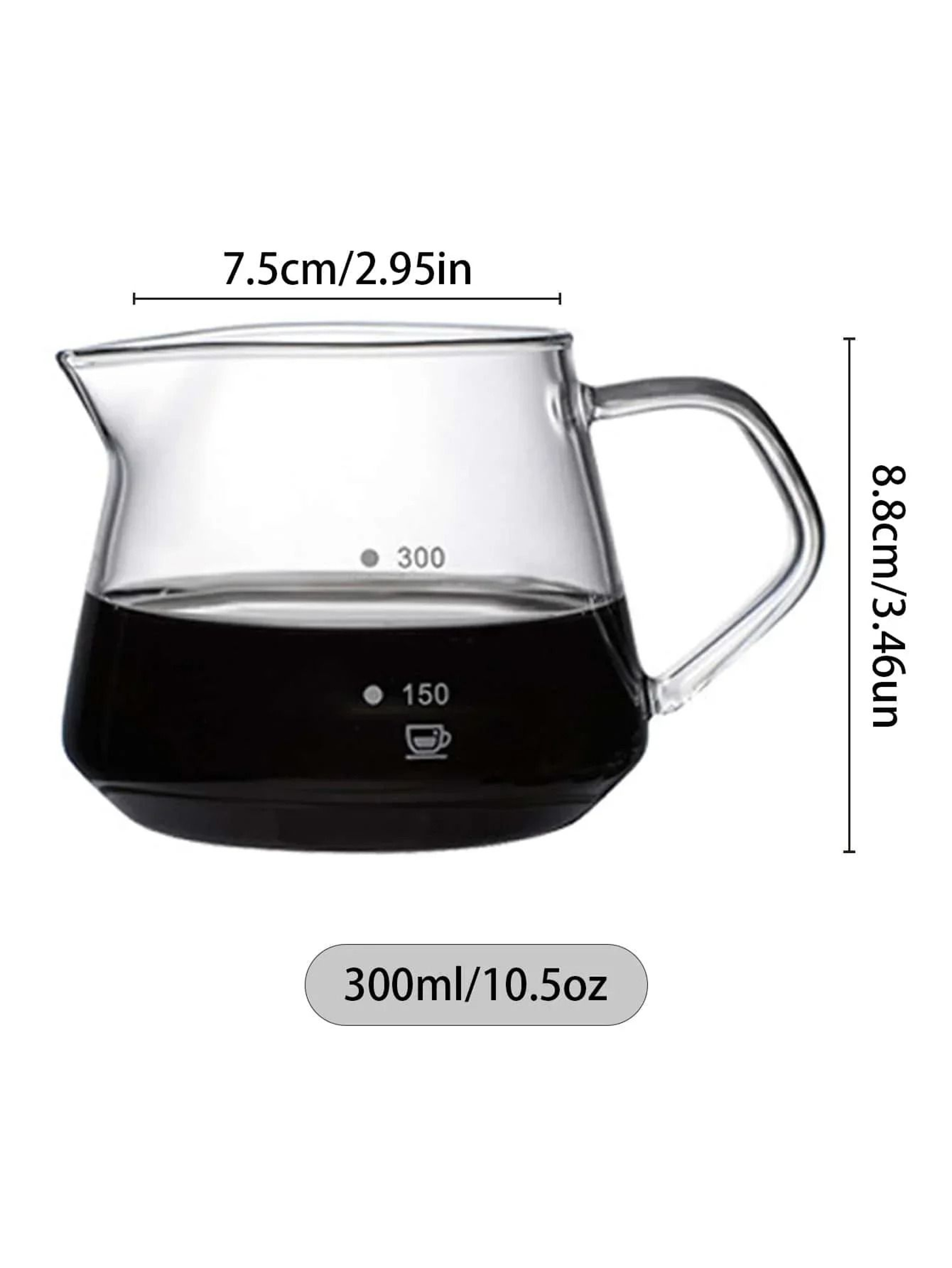 Borosilicate Glass PourOver Coffee Maker Set 6